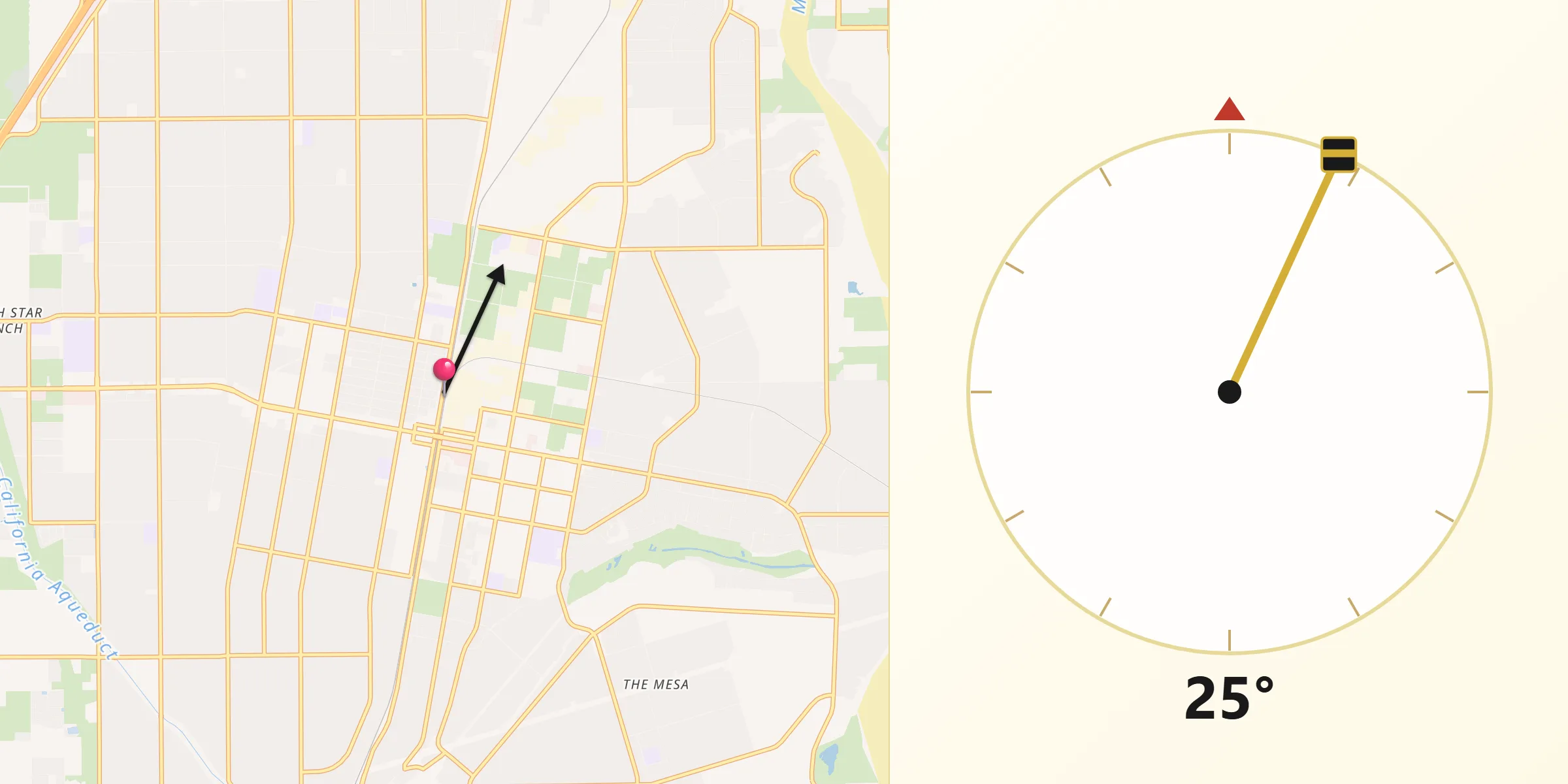 Qibla Direction from Hesperia