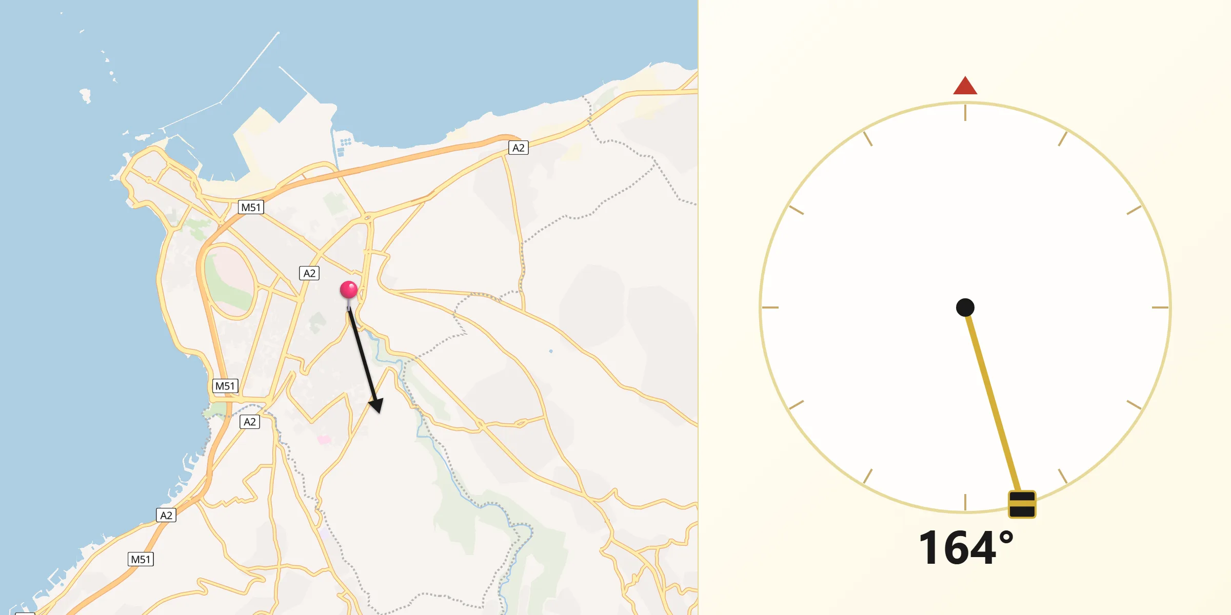 Qibla Direction from Tripoli