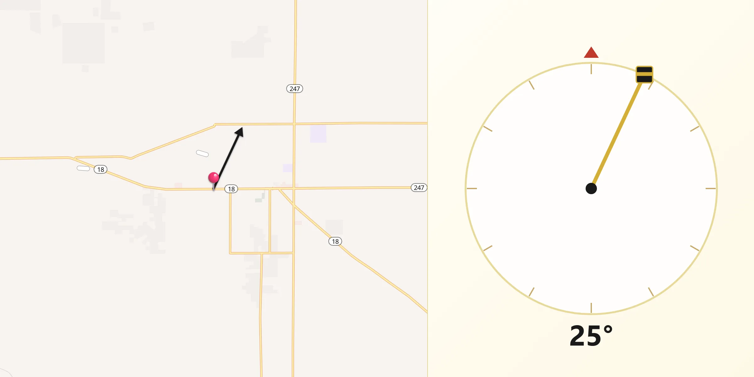 Qibla Direction from Lucerne Valley