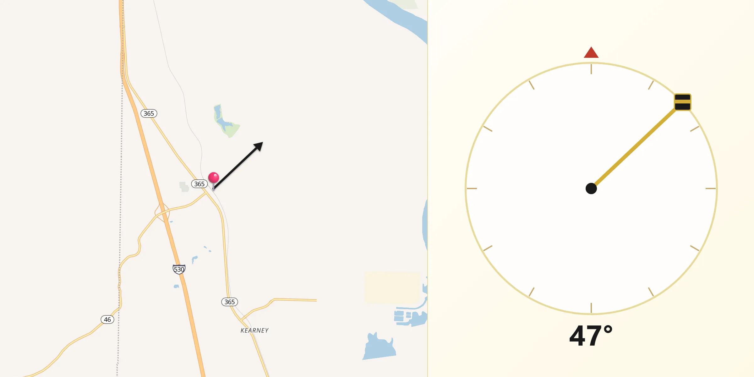 Qibla Direction from Redfield