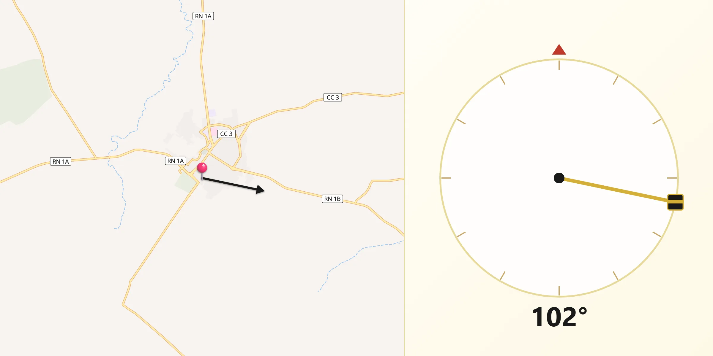 Direction vers la Qibla depuis El Idrissia