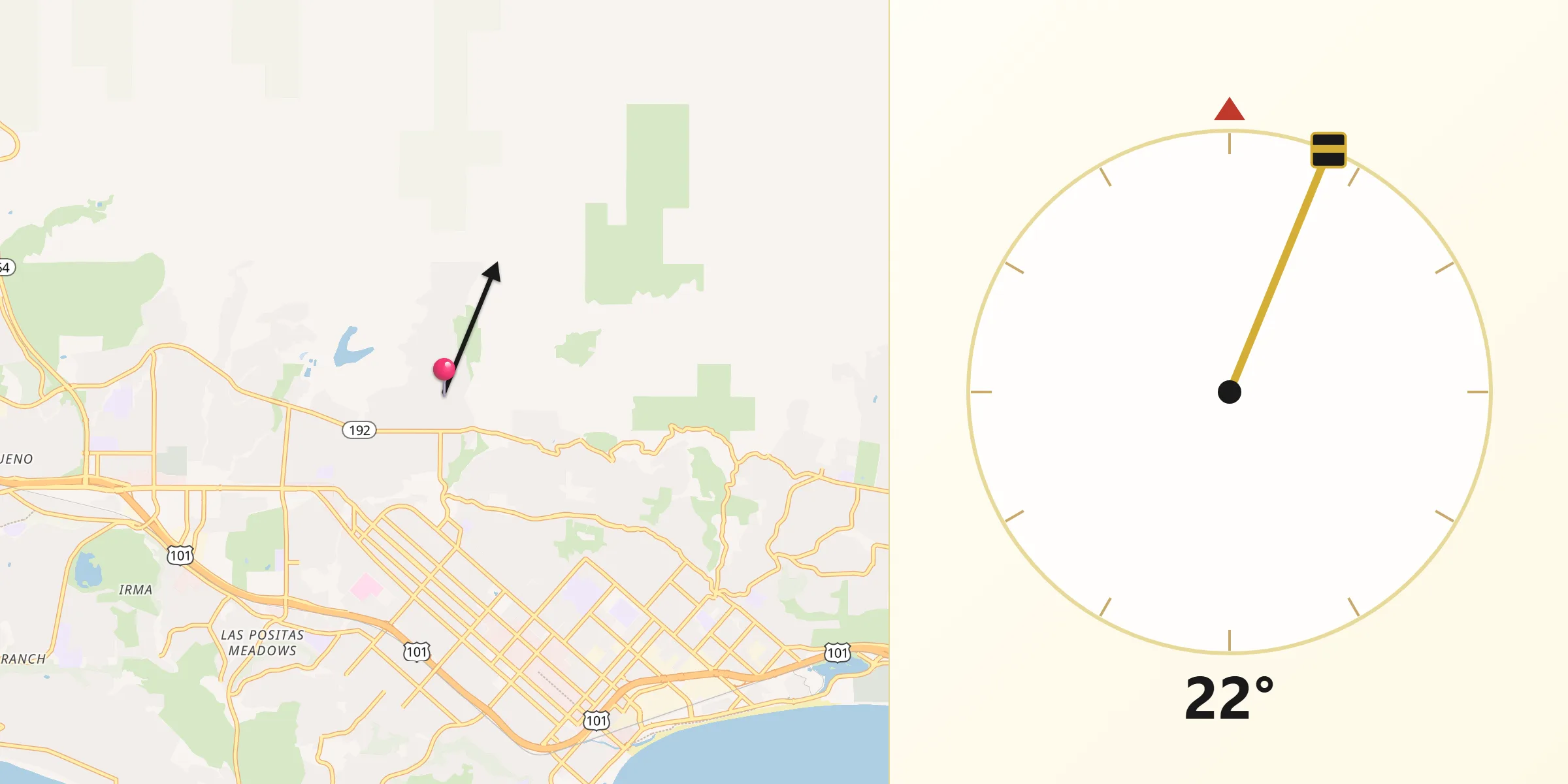 Qibla Direction from Mission Canyon
