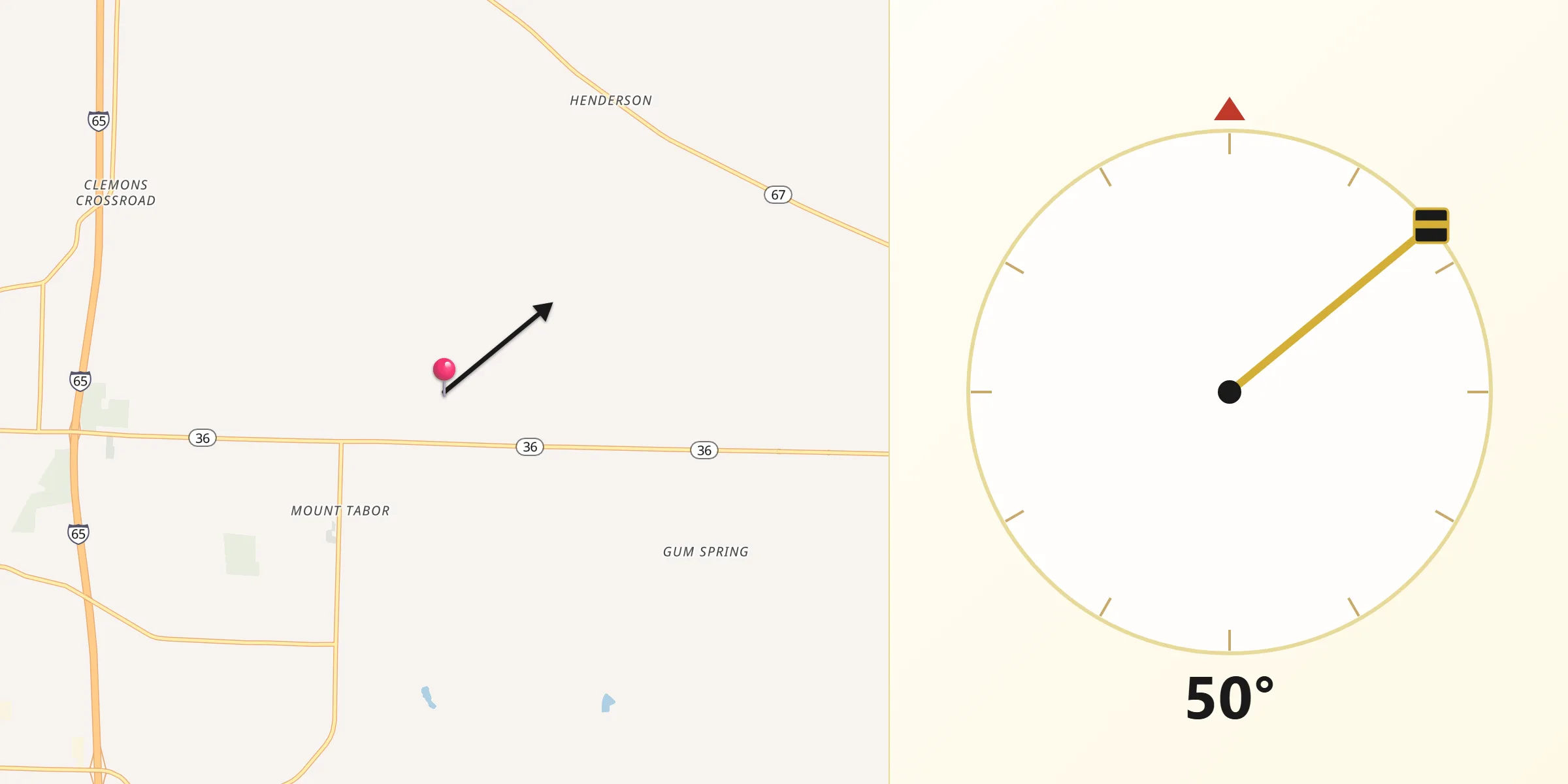 Qibla Direction from Morgan County