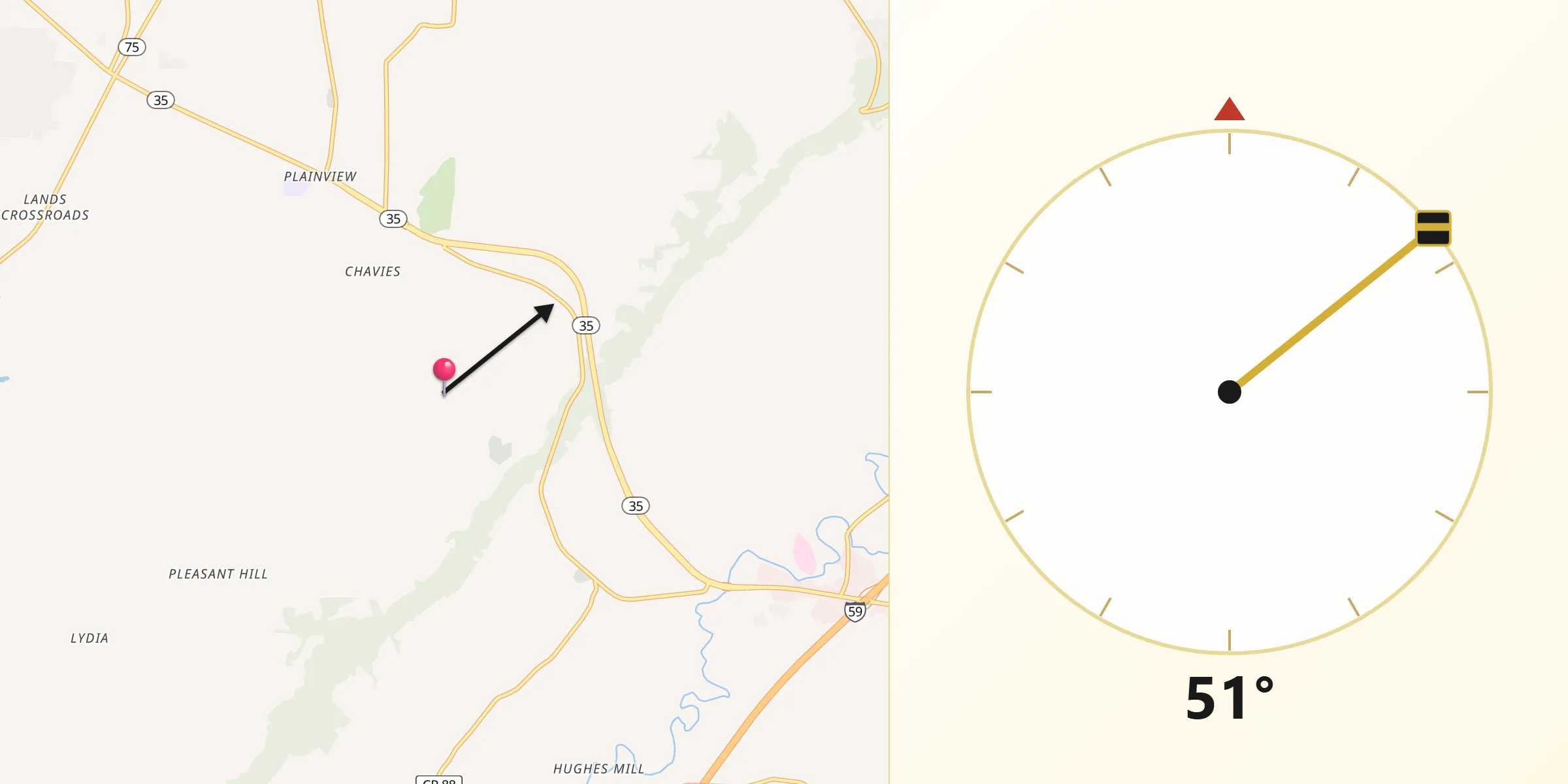 Qibla Direction from DeKalb County