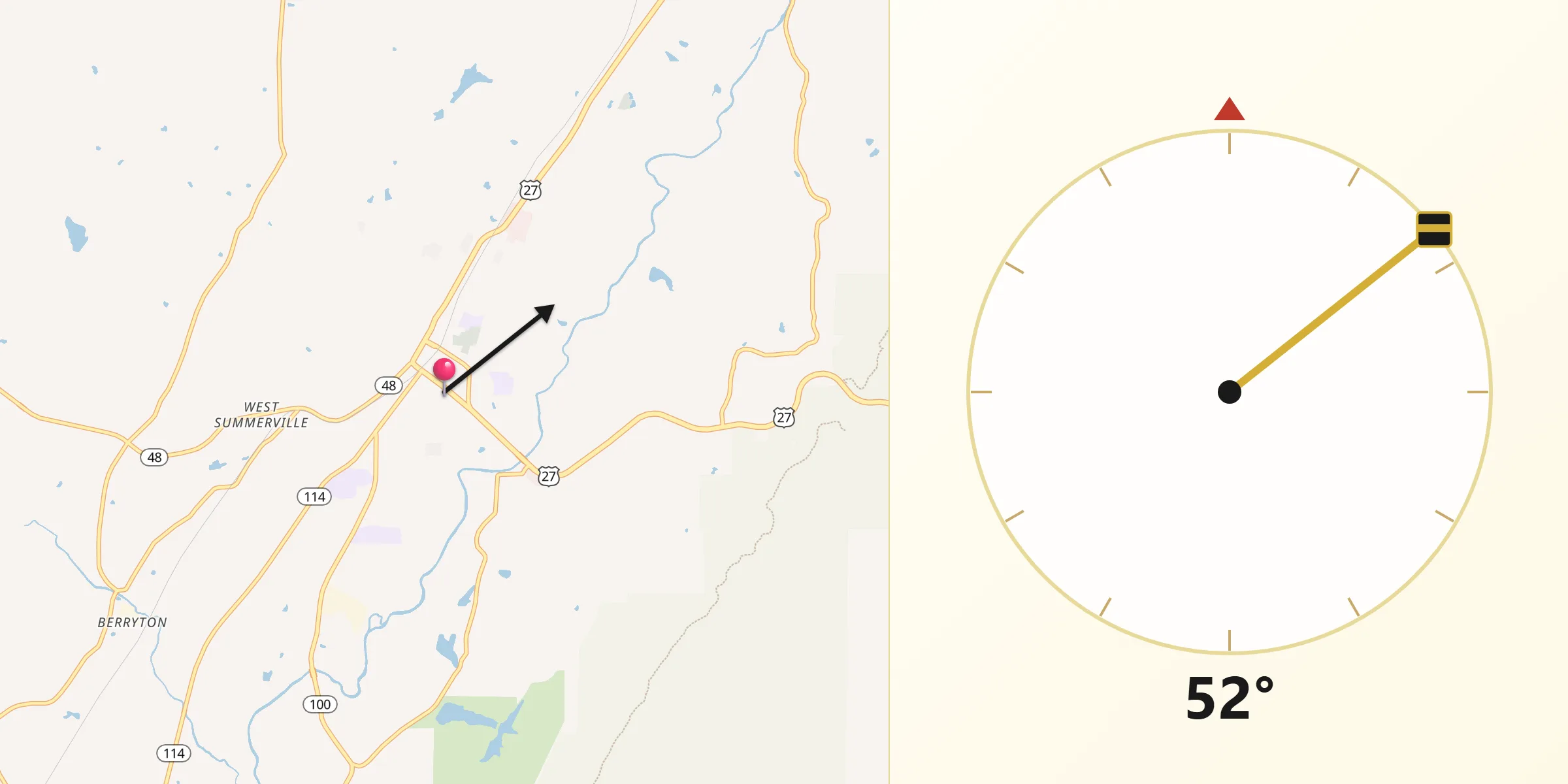 Qibla Direction from Chattooga