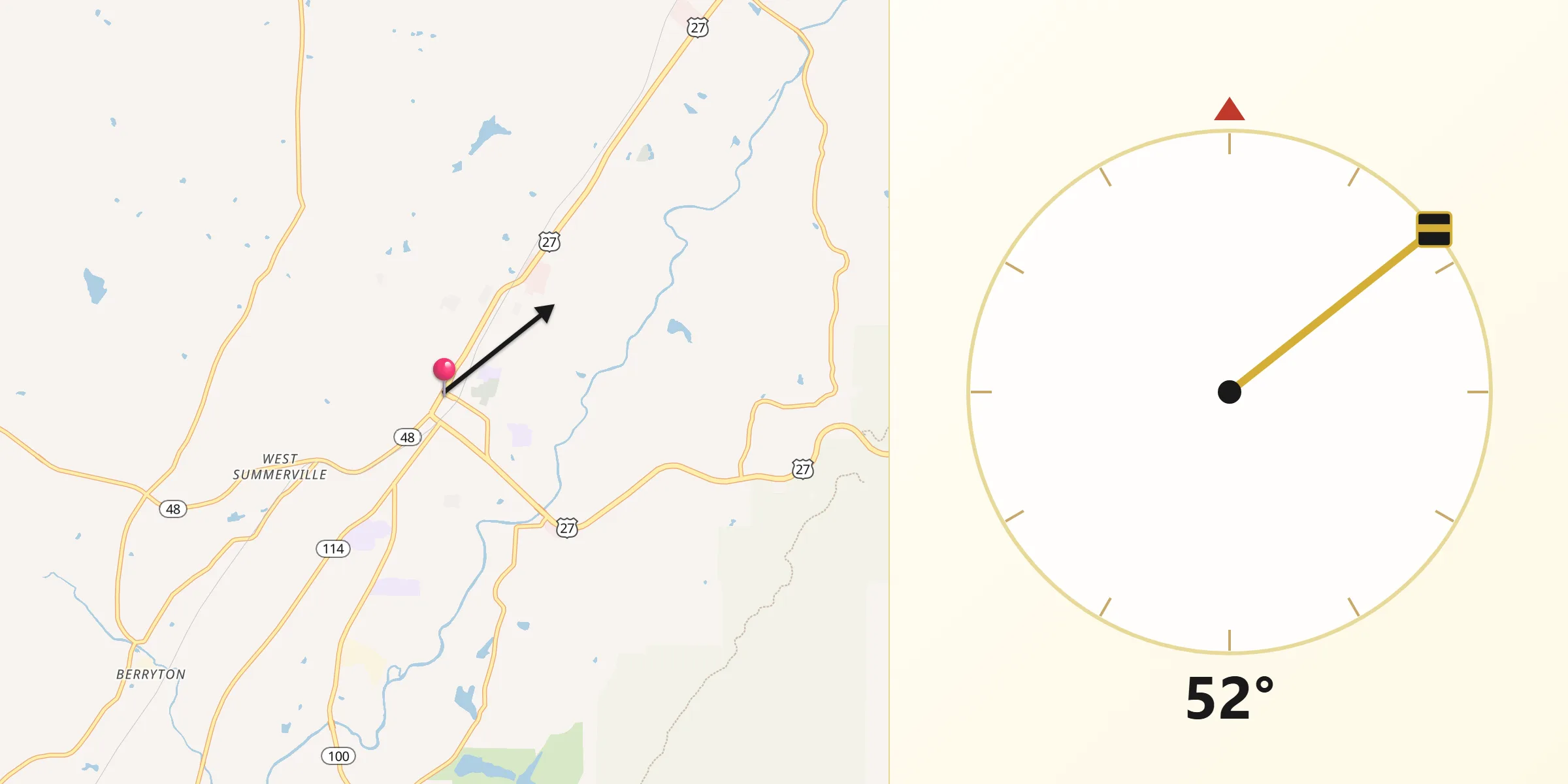 Qibla Direction from Summerville