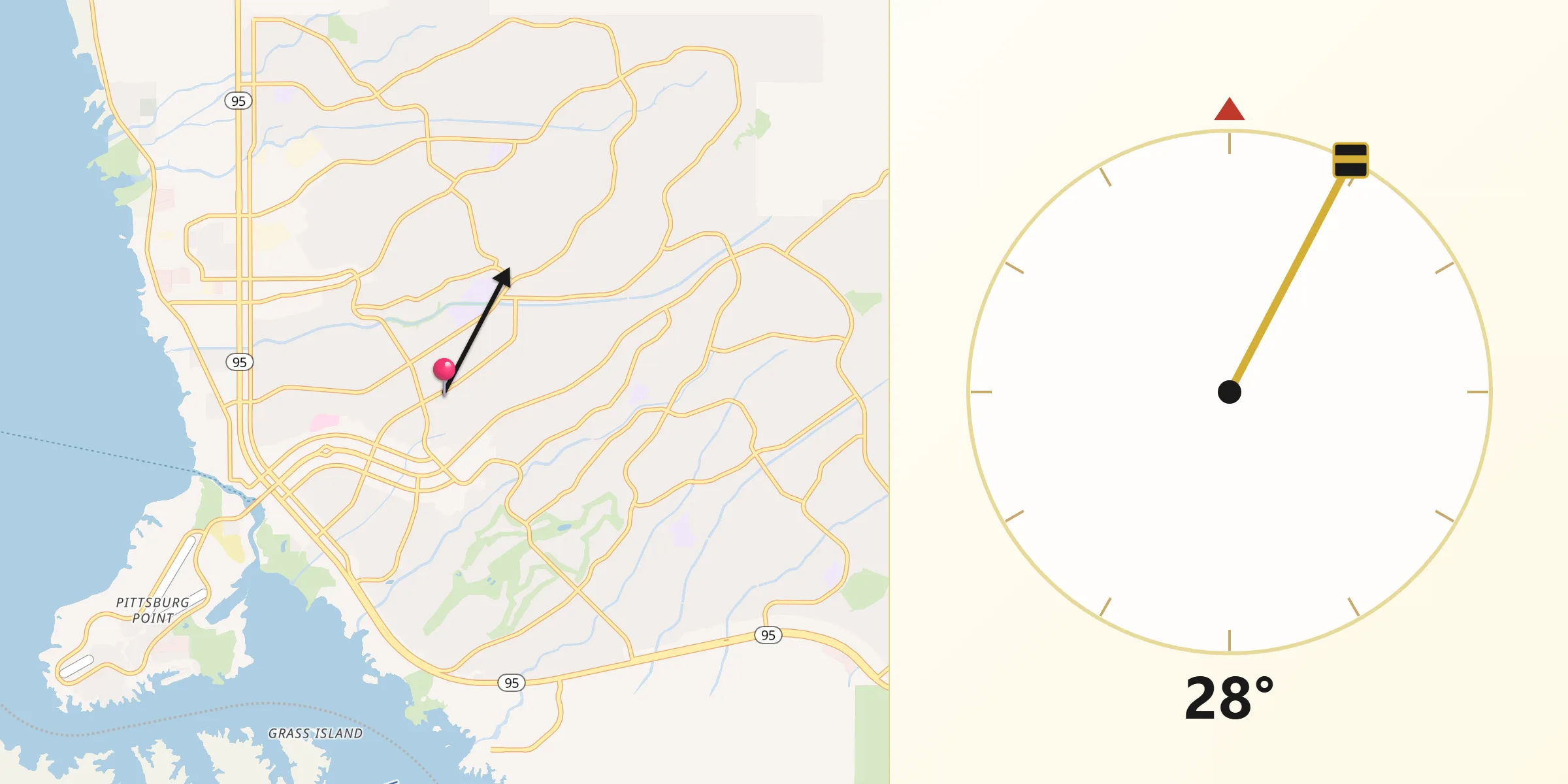 Qibla Direction from Lake Havasu City