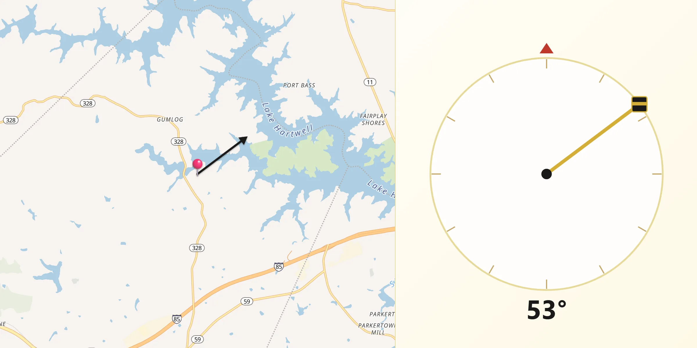 Qibla Direction from Gumlog