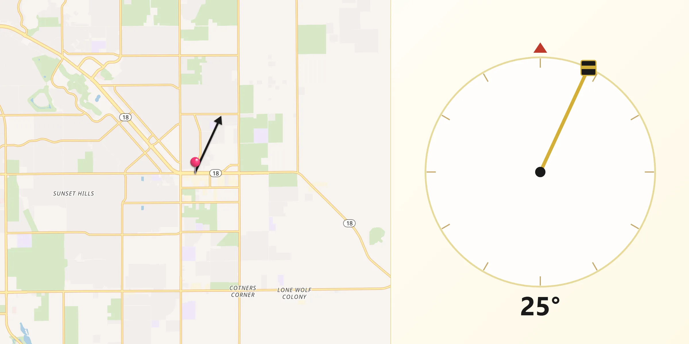 Qibla Direction from Apple Valley