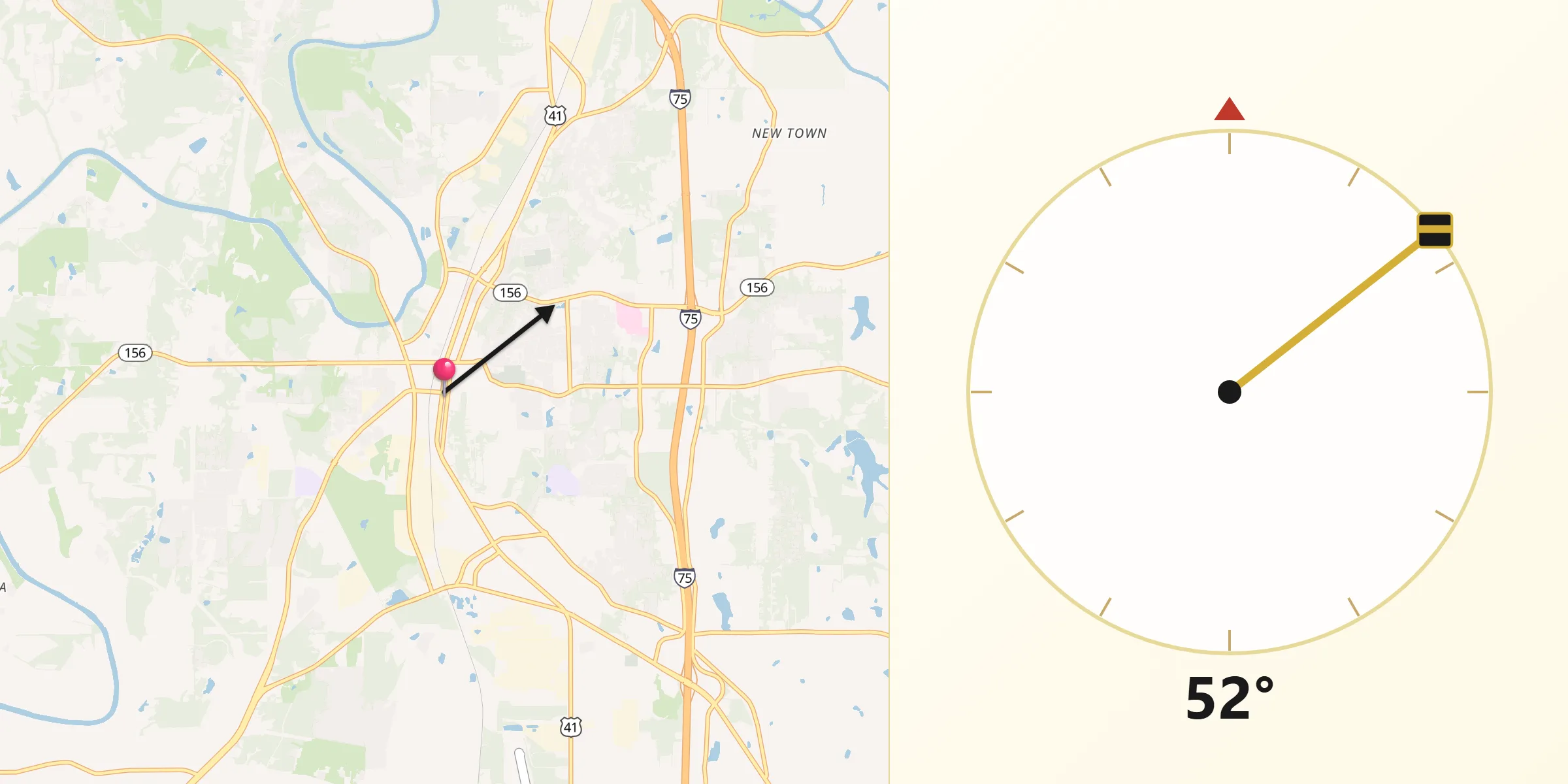 Qibla Direction from Calhoun