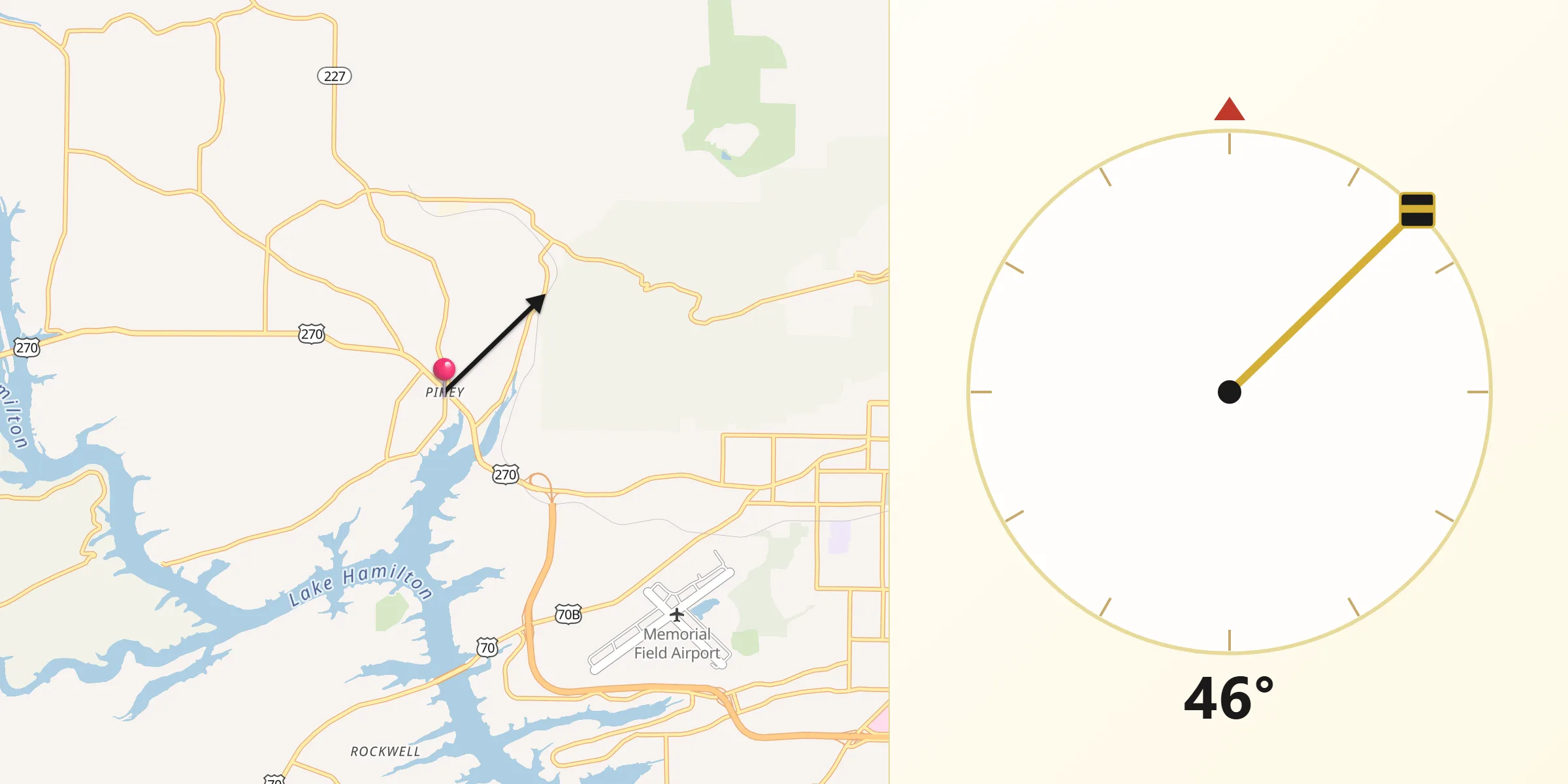 Qibla Direction from Piney