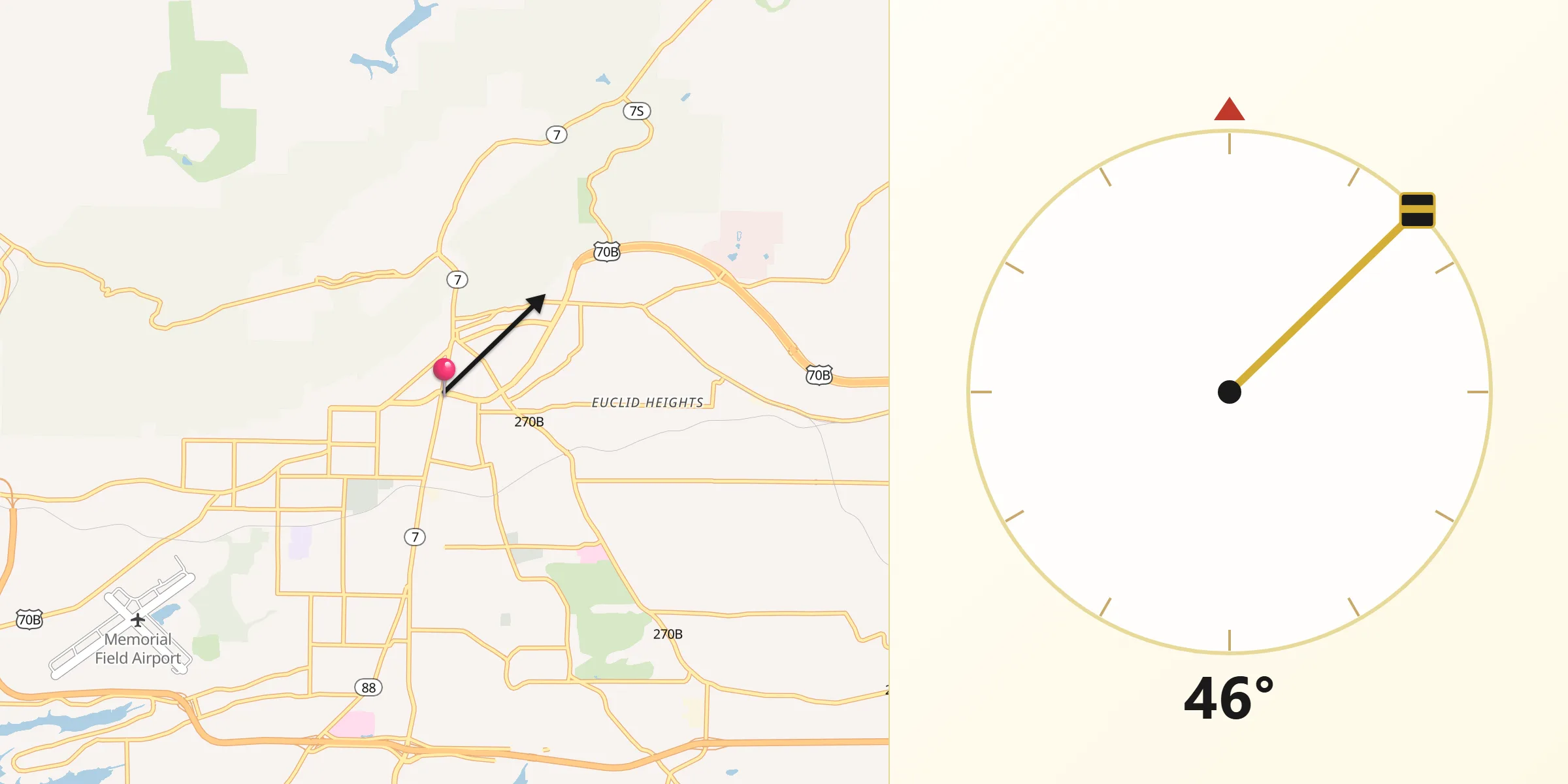 Qibla Direction from Hot Springs