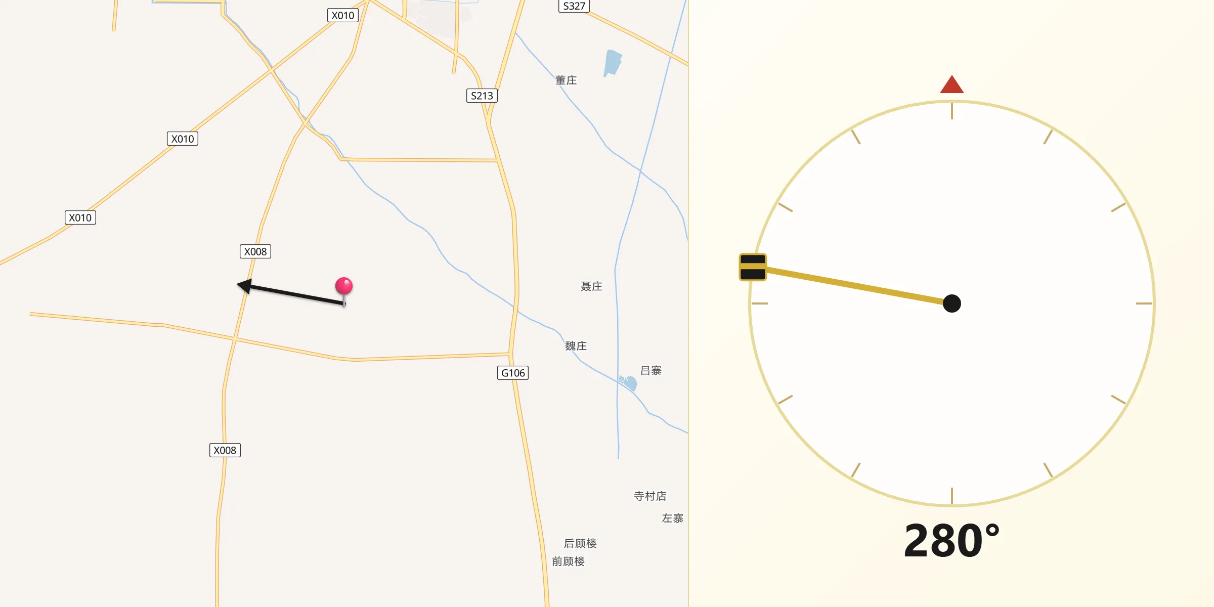 从贾洼村朝向麦加的方向