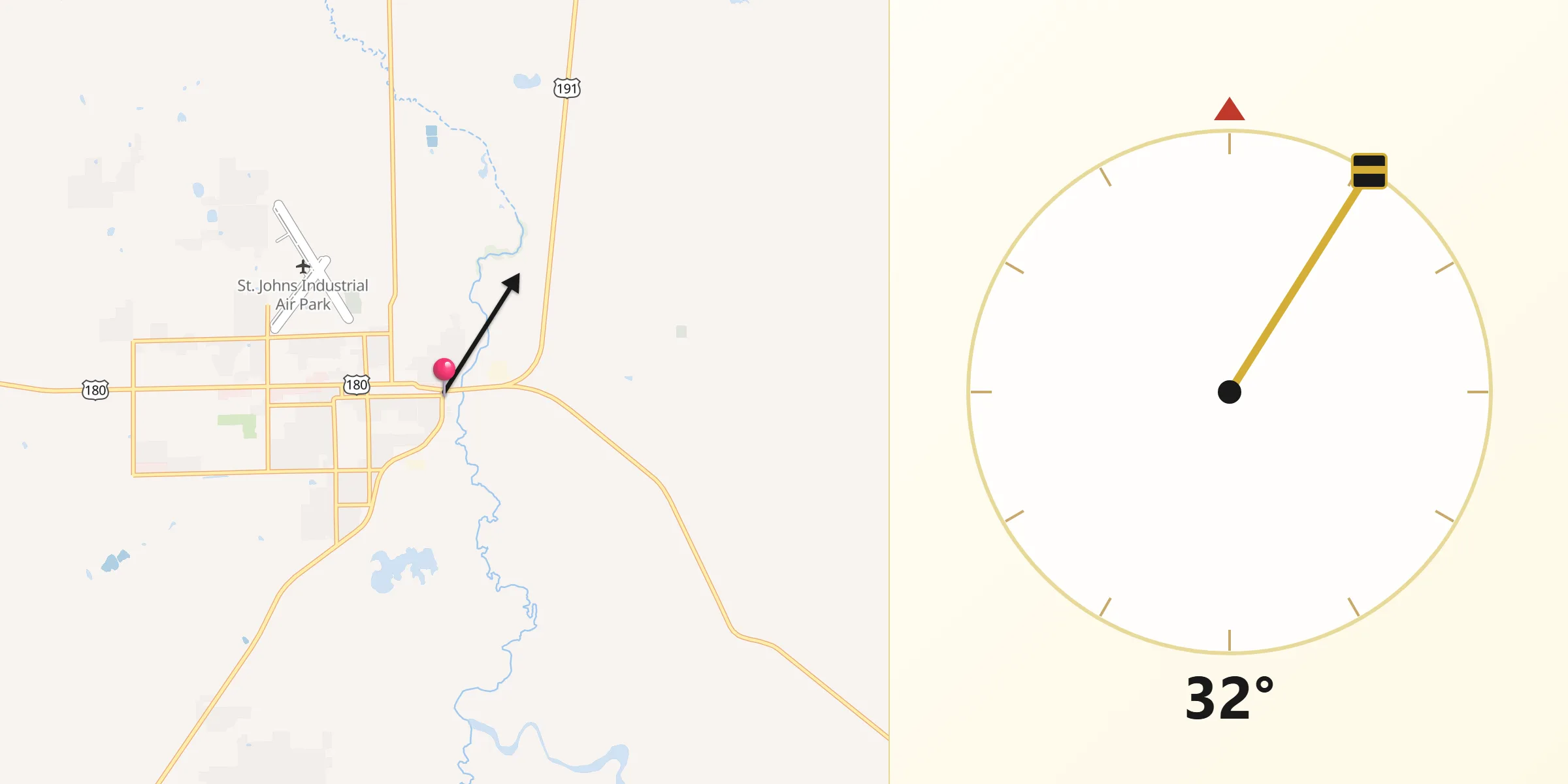 Qibla Direction from Saint Johns