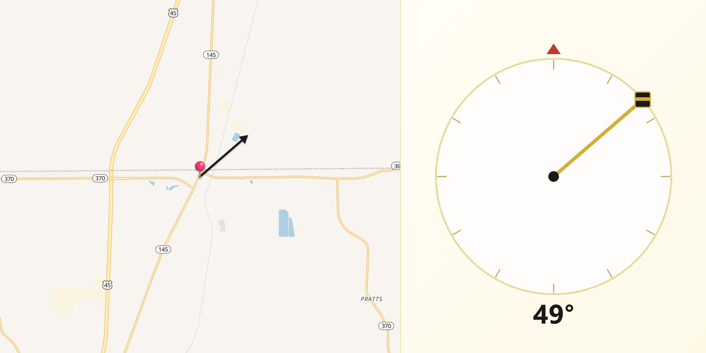 Qibla Direction from Baldwyn