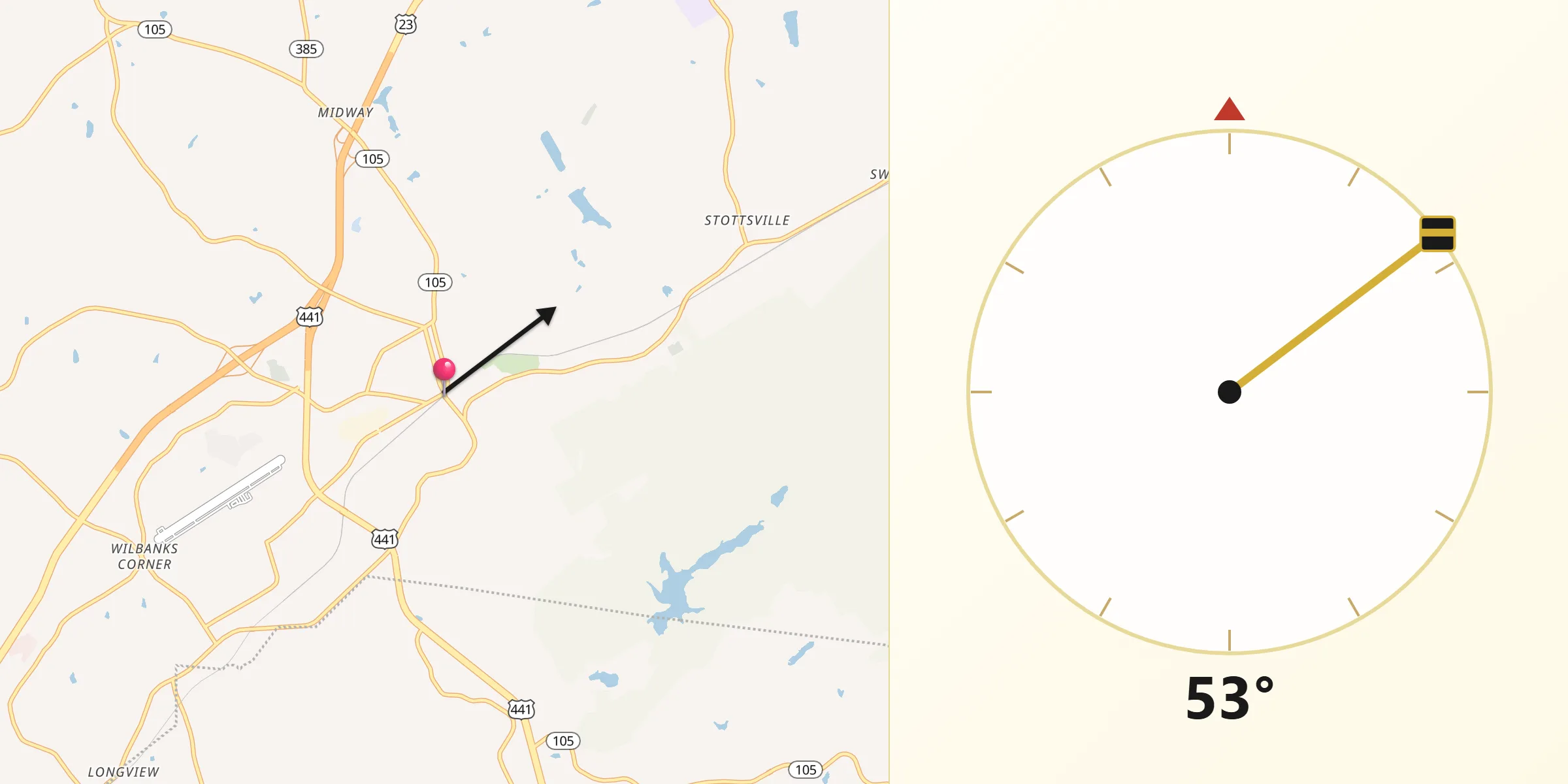 Qibla Direction from Cornelia