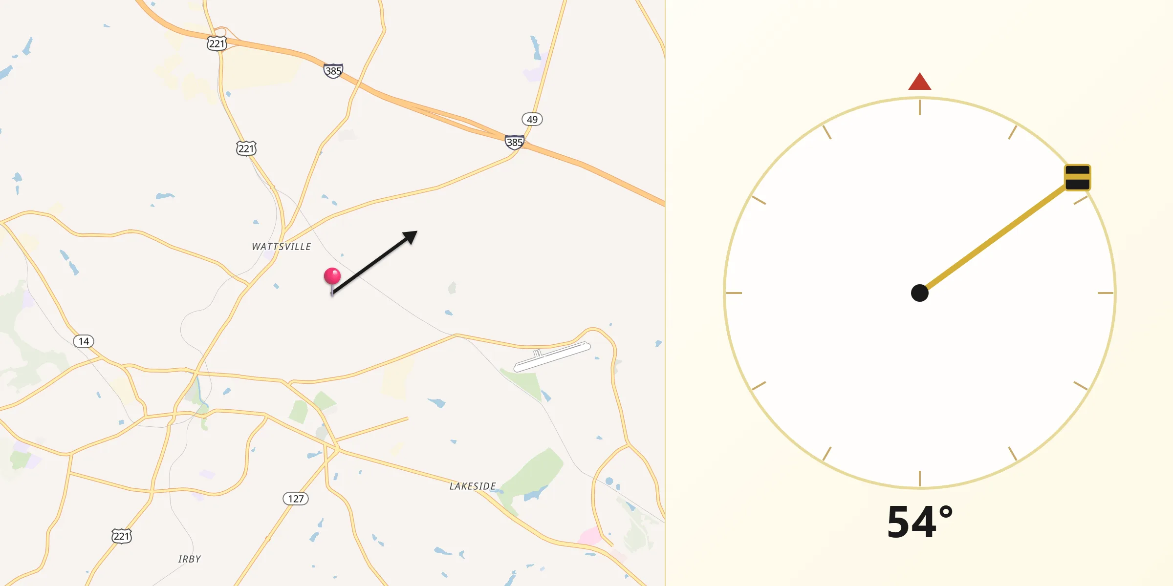 Qibla Direction from Watts Mills