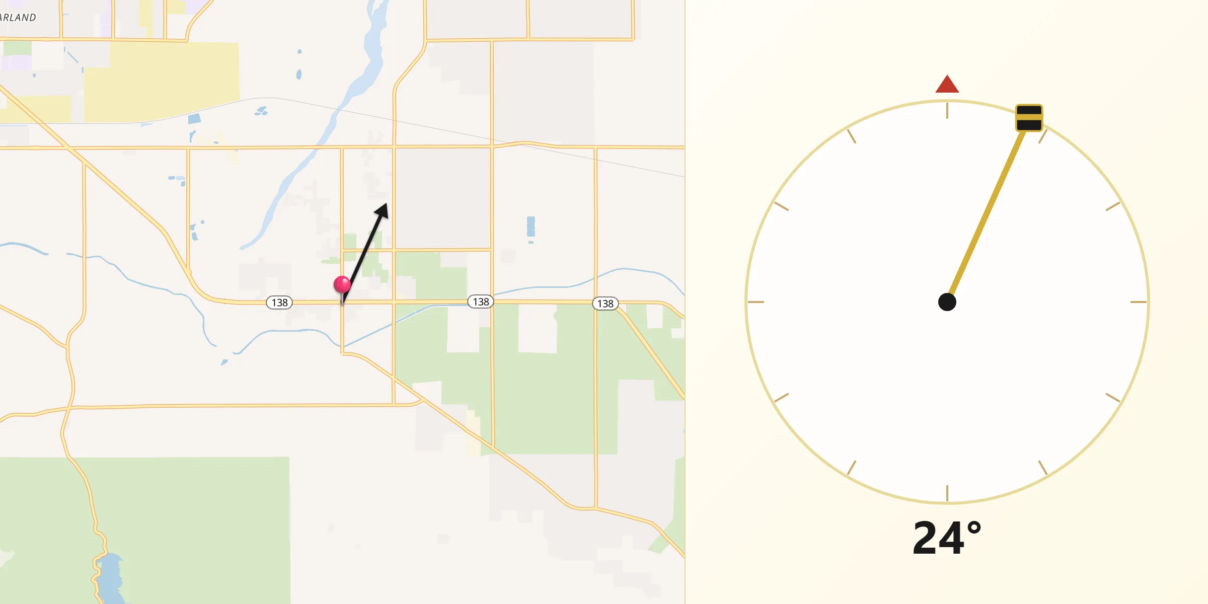 Qibla Direction from Littlerock