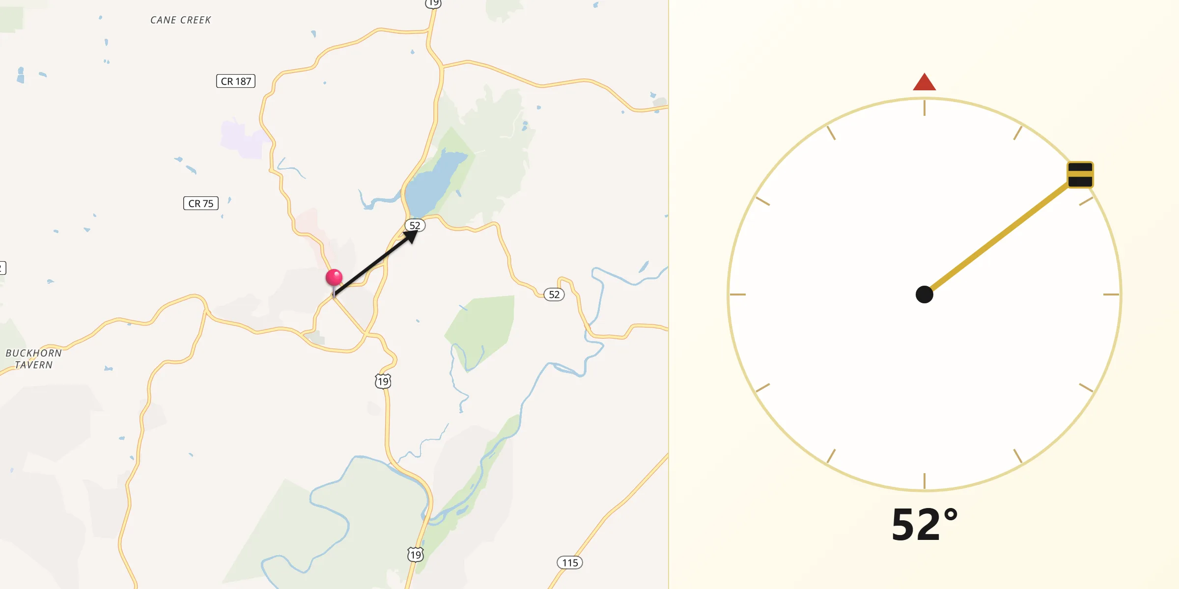 Qibla Direction from Dahlonega