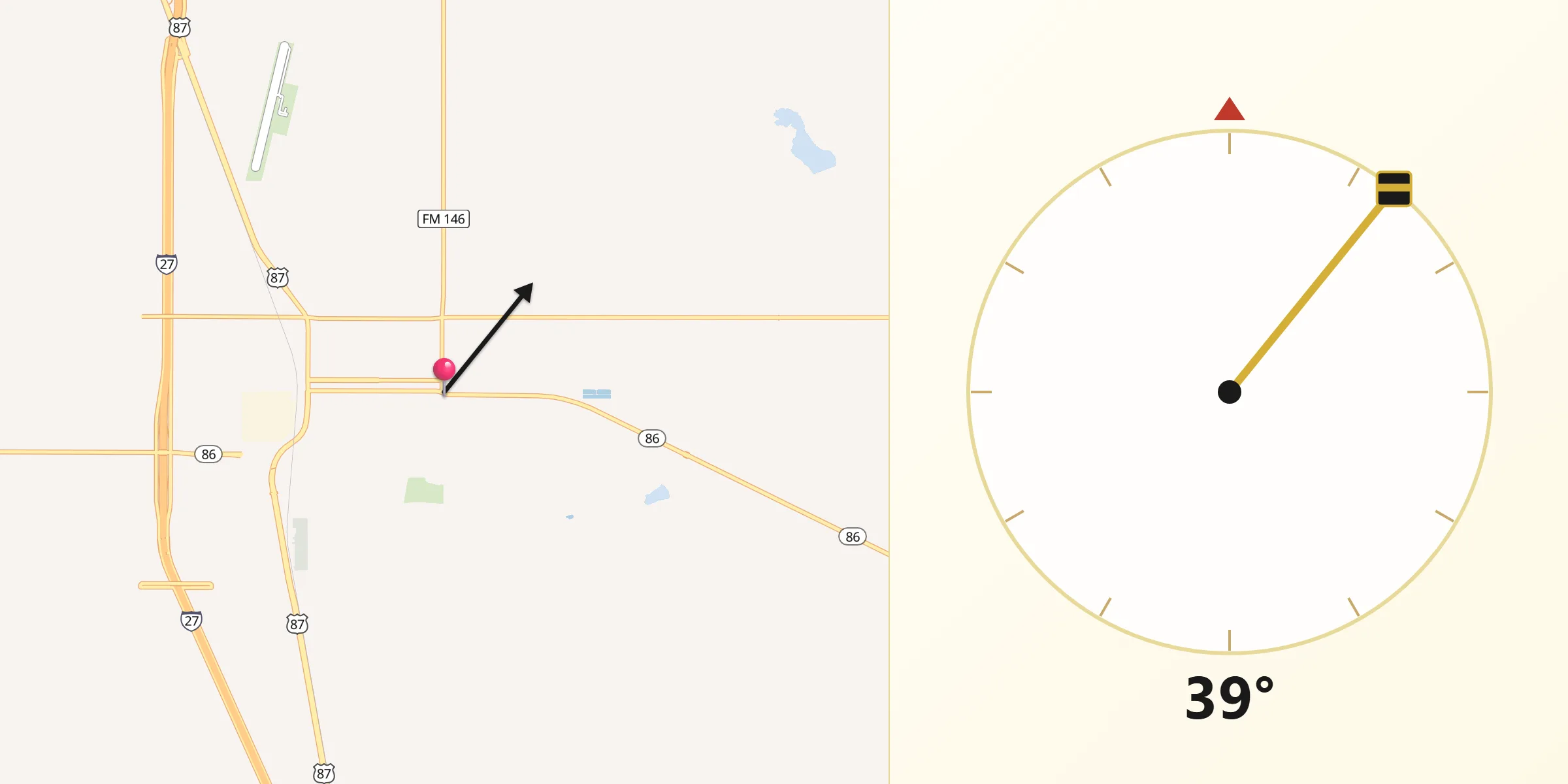Qibla Direction from Tulia