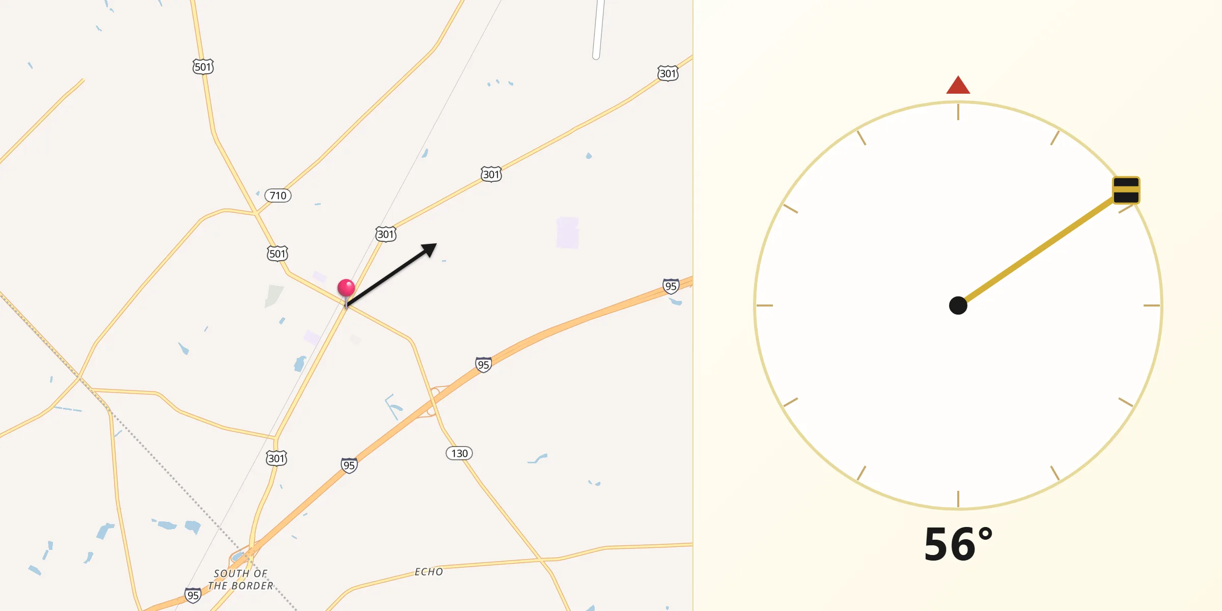 Qibla Direction from Rowland