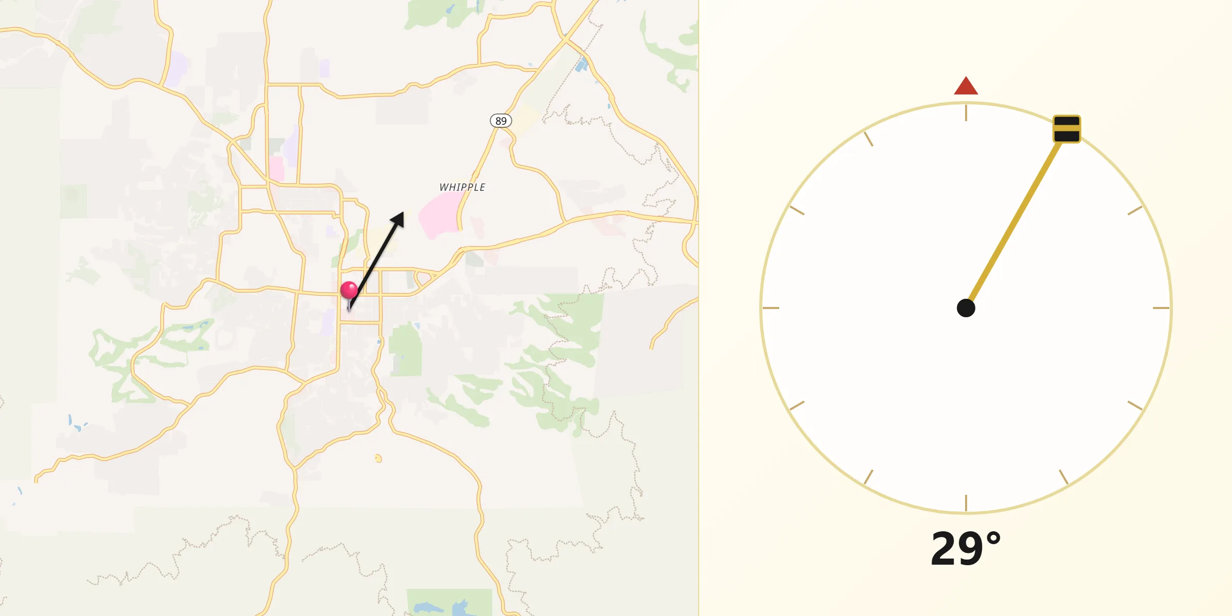 Qibla Direction from Prescott