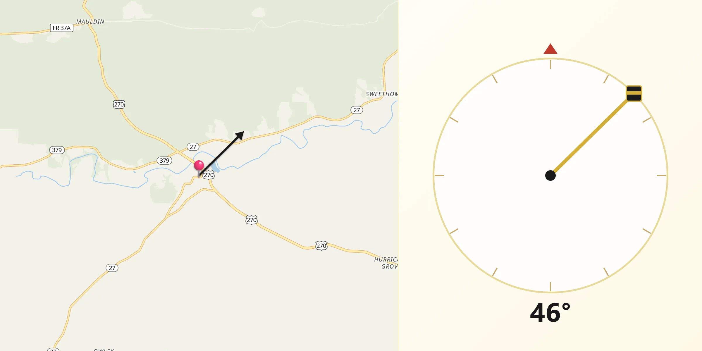 Qibla Direction from Mount Ida