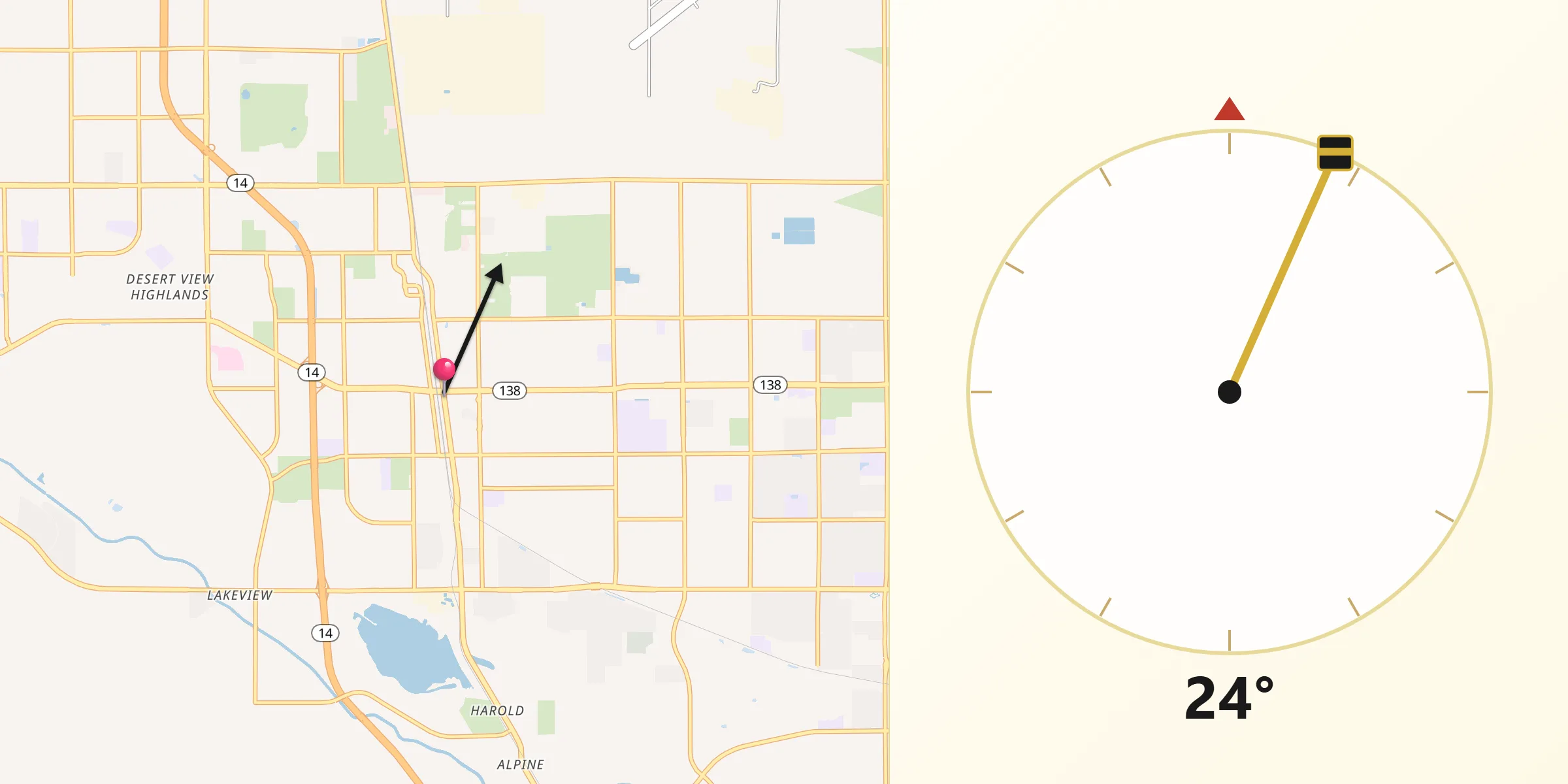 Qibla Direction from Palmdale