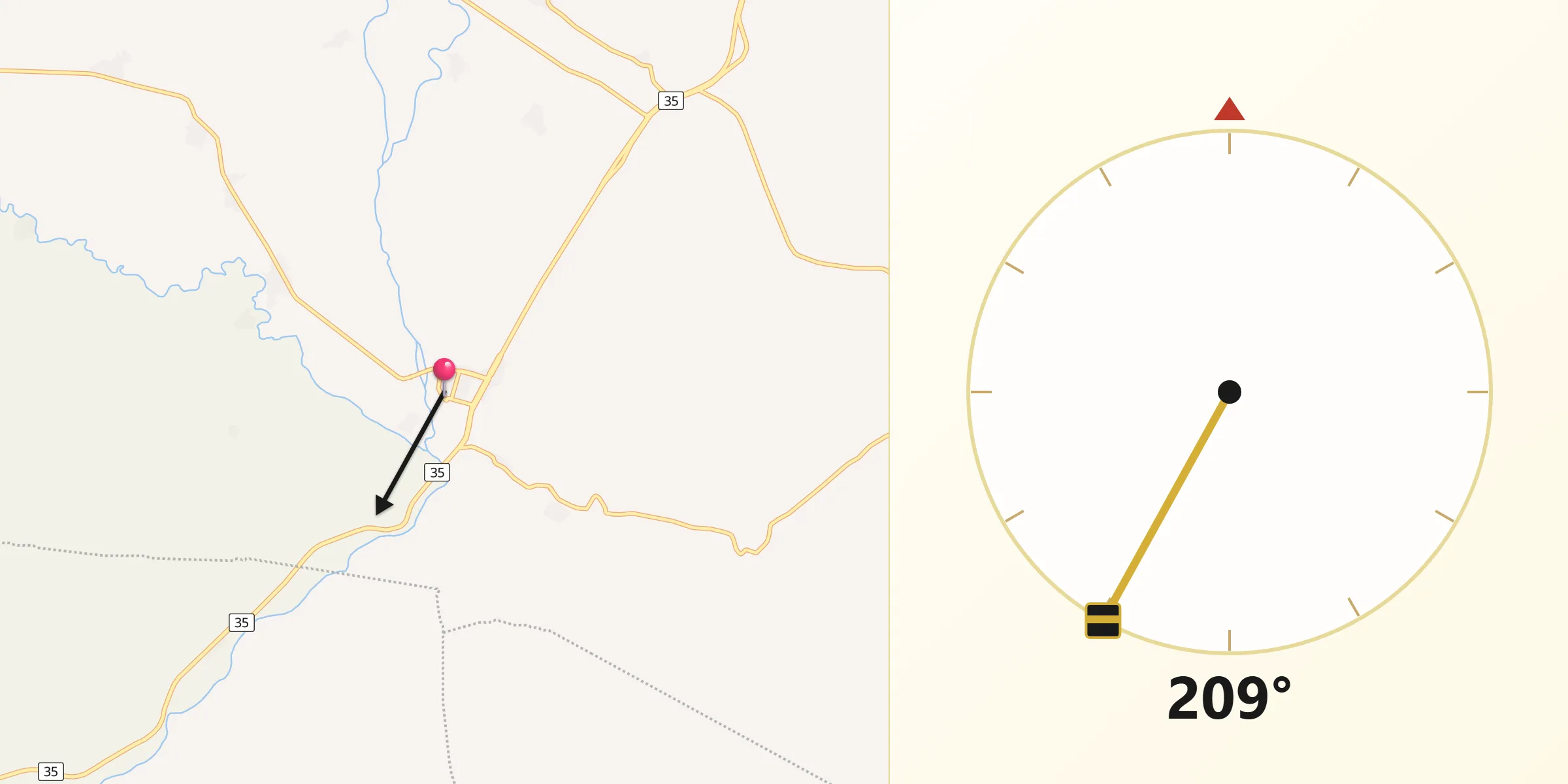 جهت قبله از میان راهان