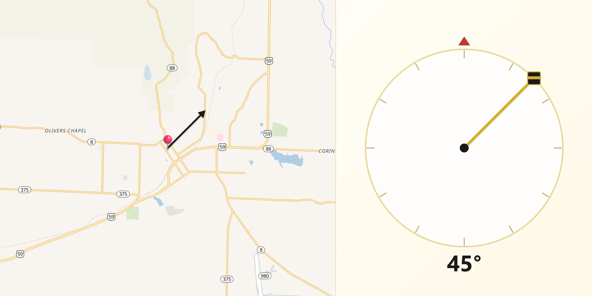 Qibla Direction from Mena
