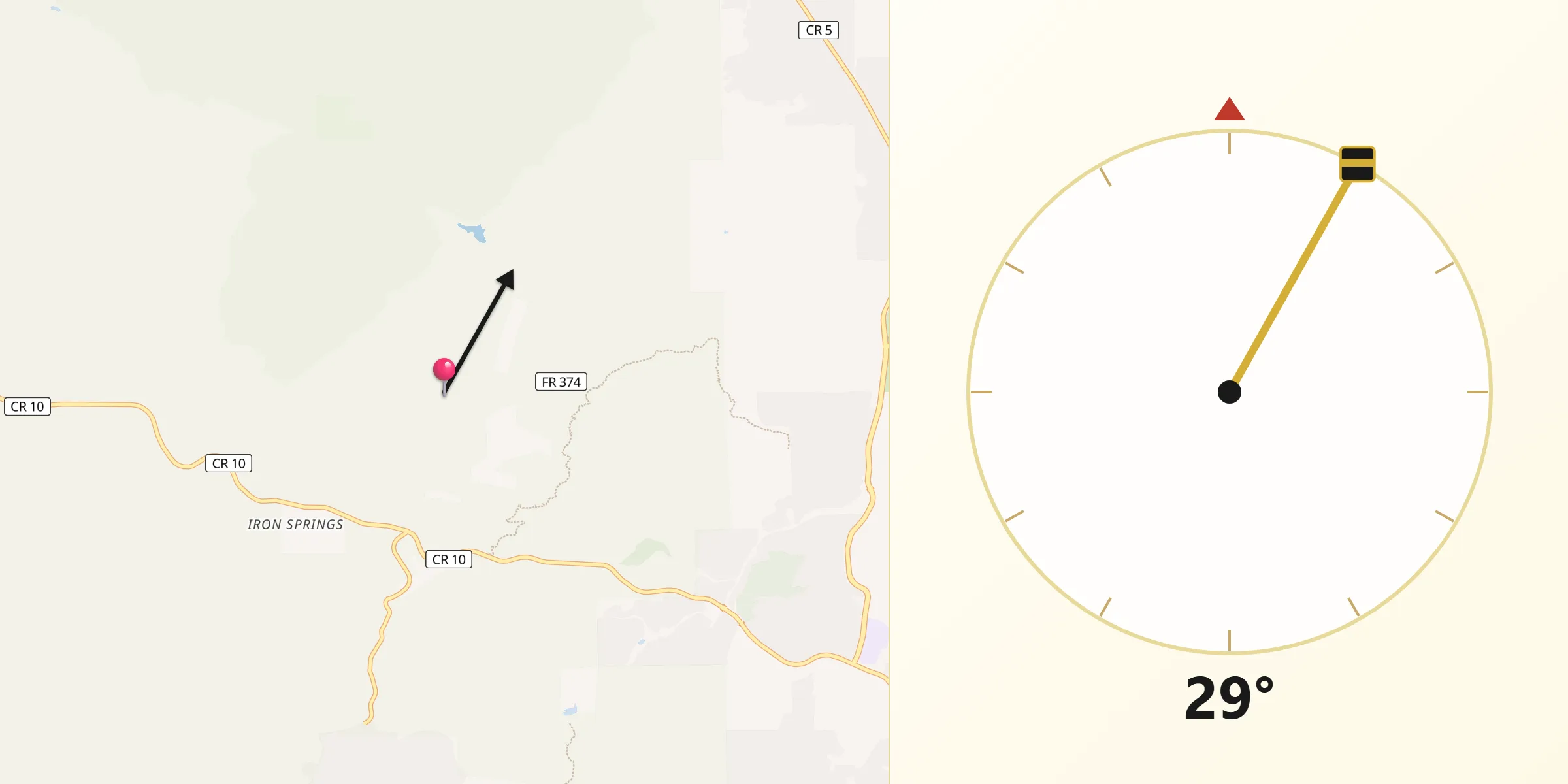 Qibla Direction from Yavapai