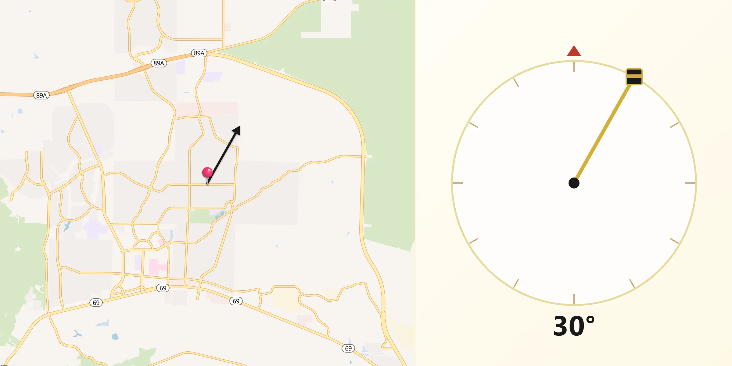 Qibla Direction from Prescott Valley