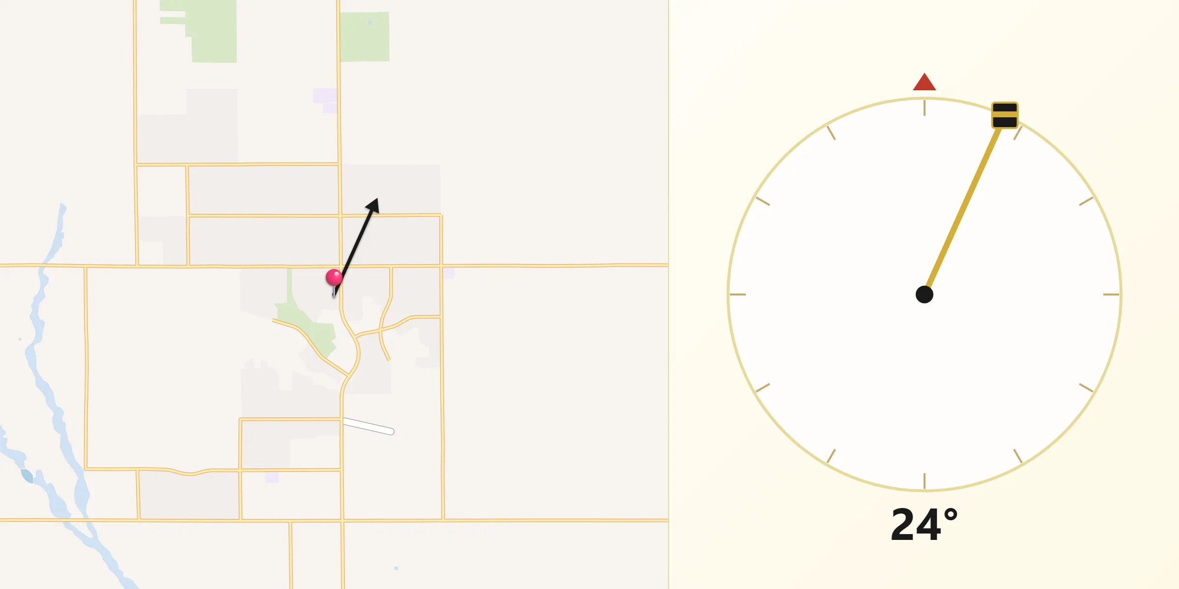 Qibla Direction from Lake Los Angeles