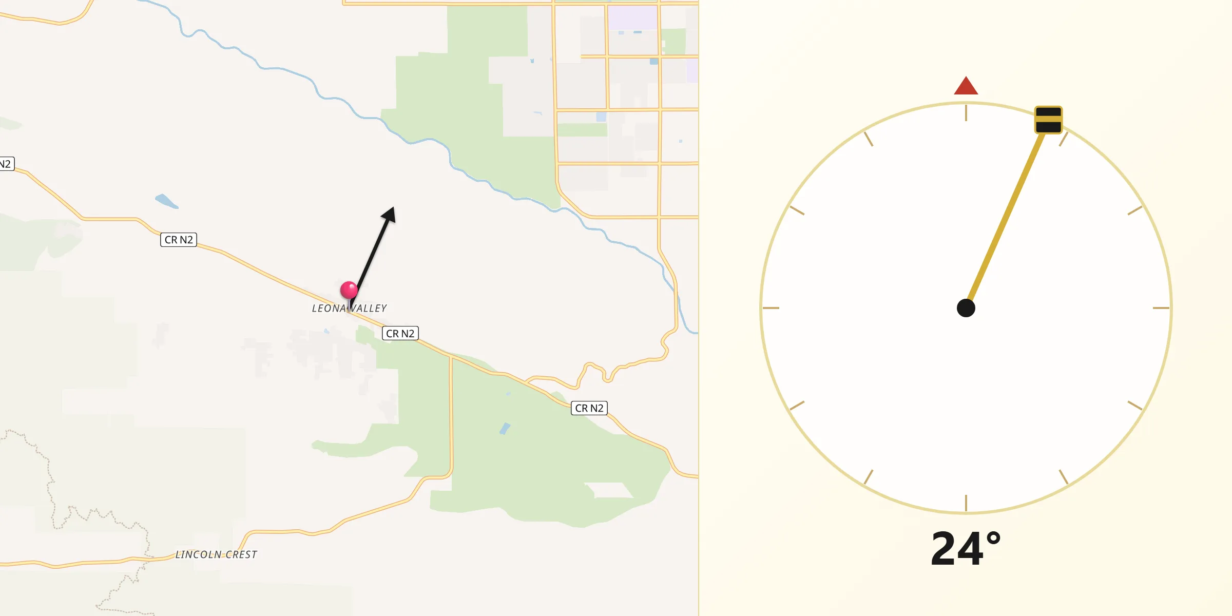 Qibla Direction from Leona Valley