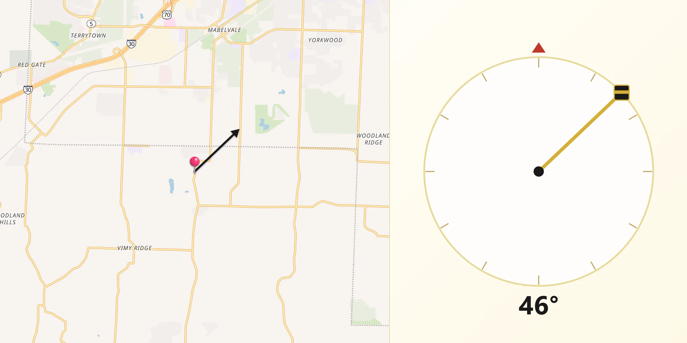 Qibla Direction from Shannon Hills