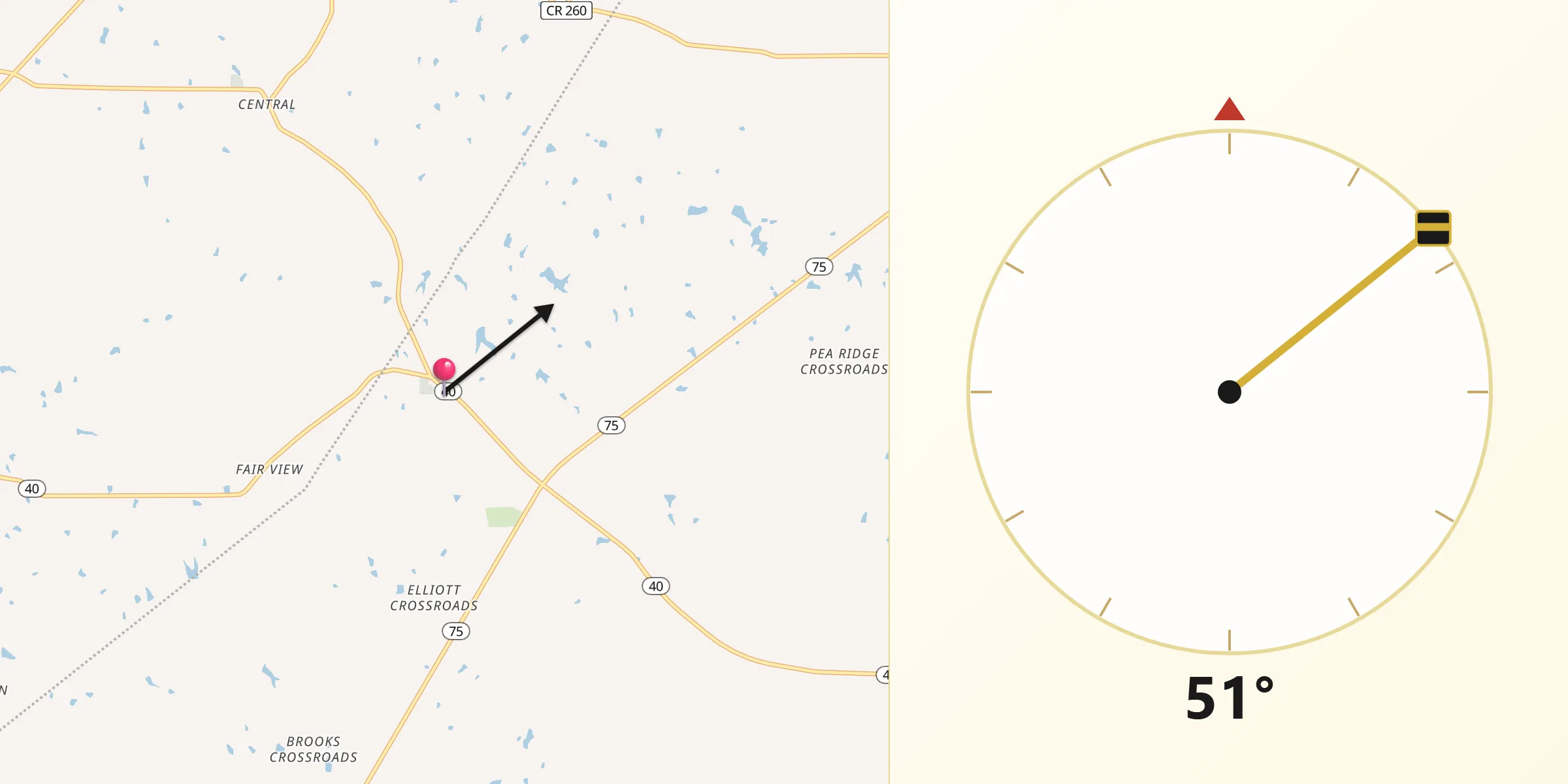 Qibla Direction from Henagar
