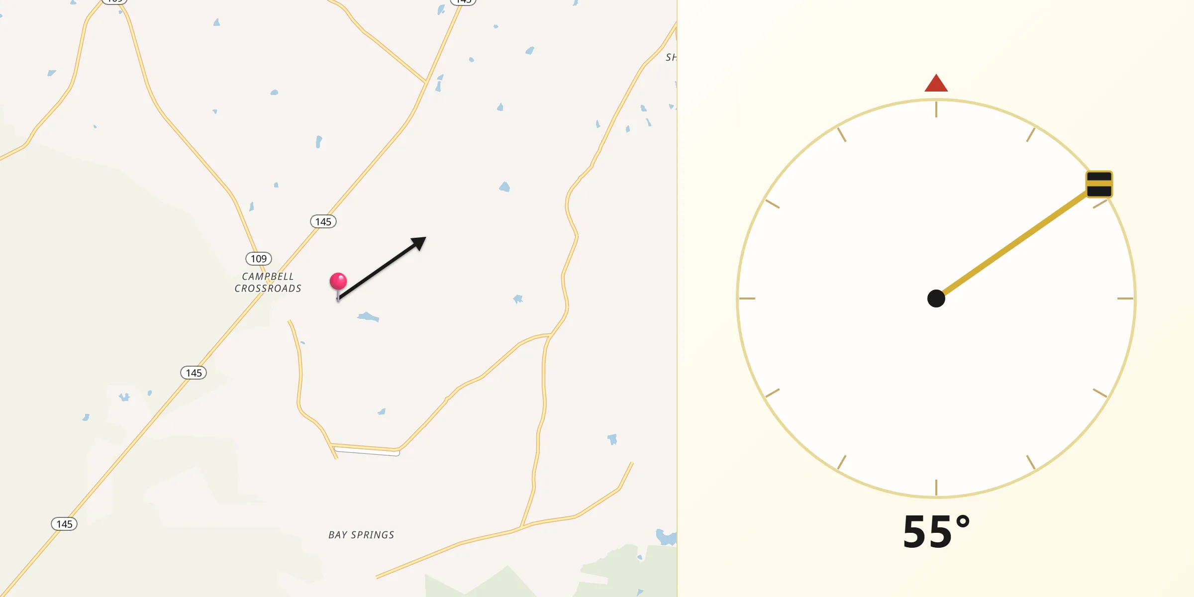 Qibla Direction from Chesterfield County