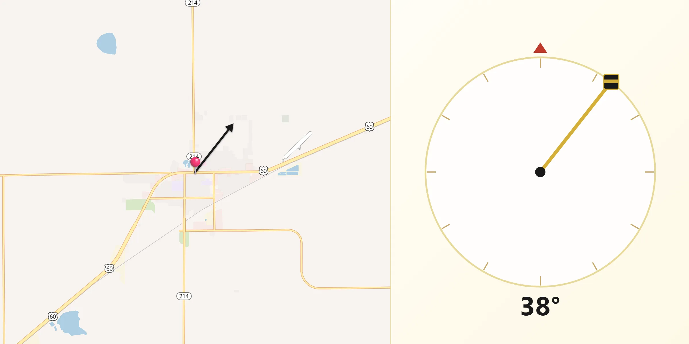 Qibla Direction from Friona