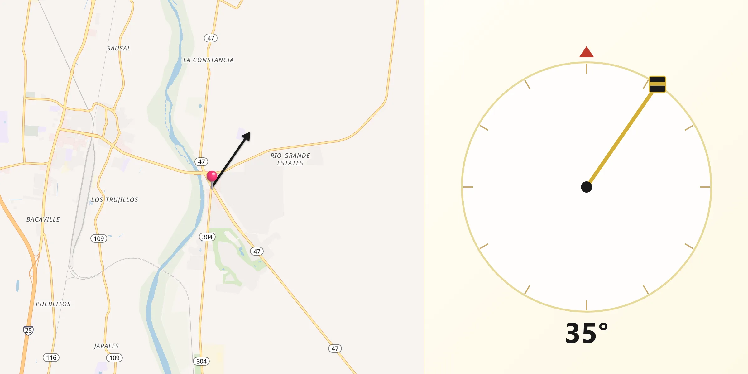 Qibla Direction from Rio Communities