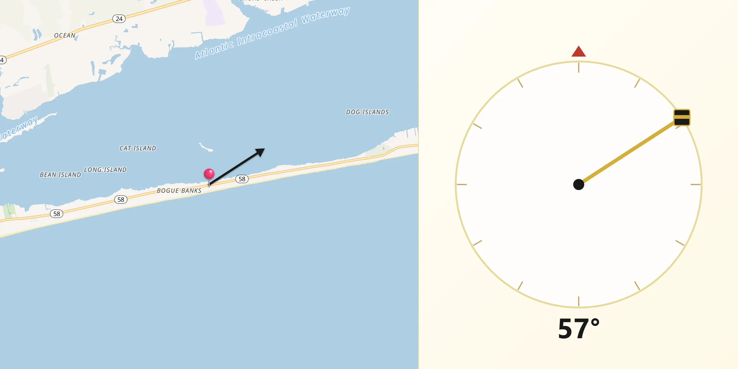 Qibla Direction from Emerald Isle