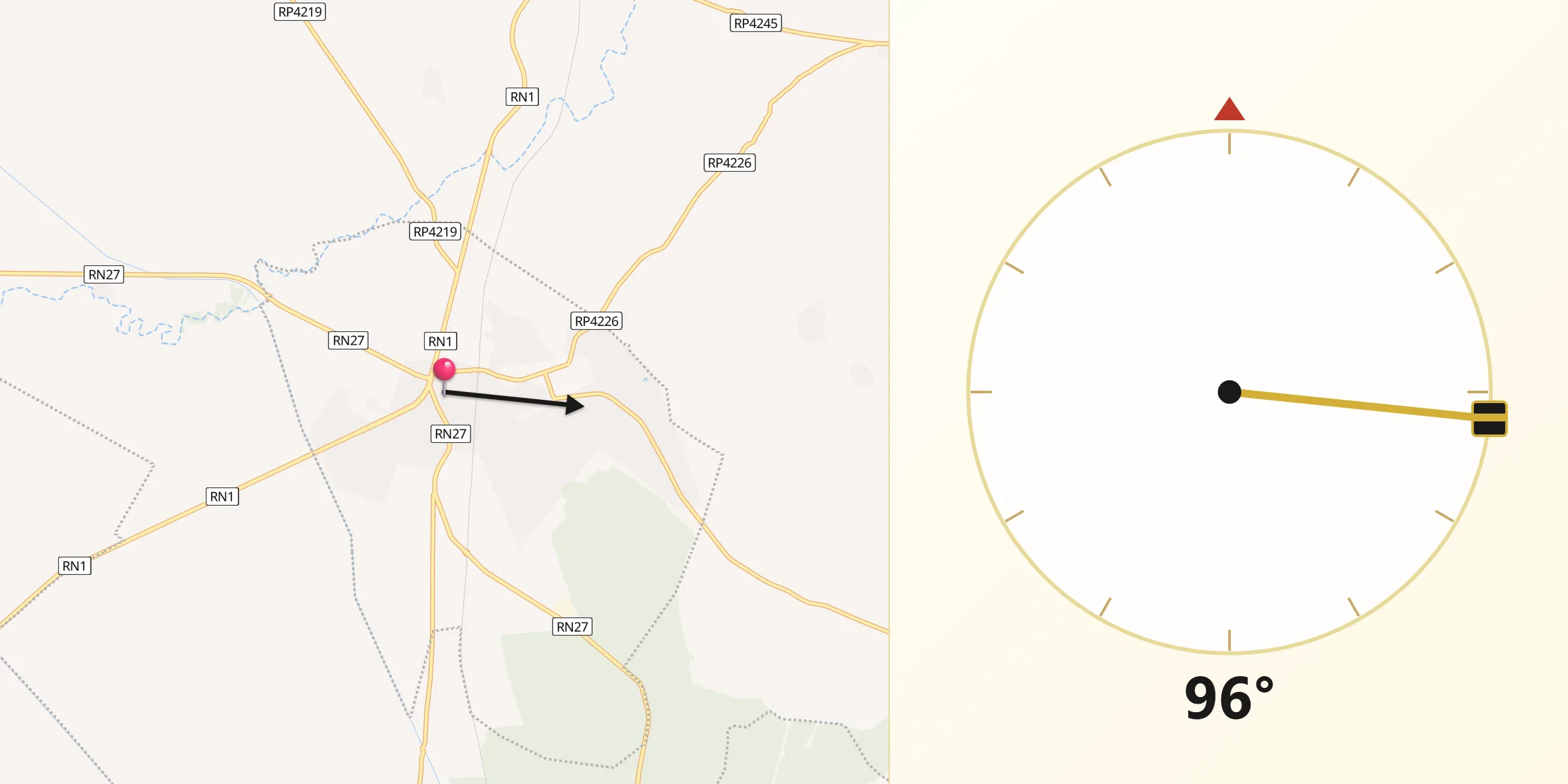 Direction vers la Qibla depuis Souq Larb’a al Gharb