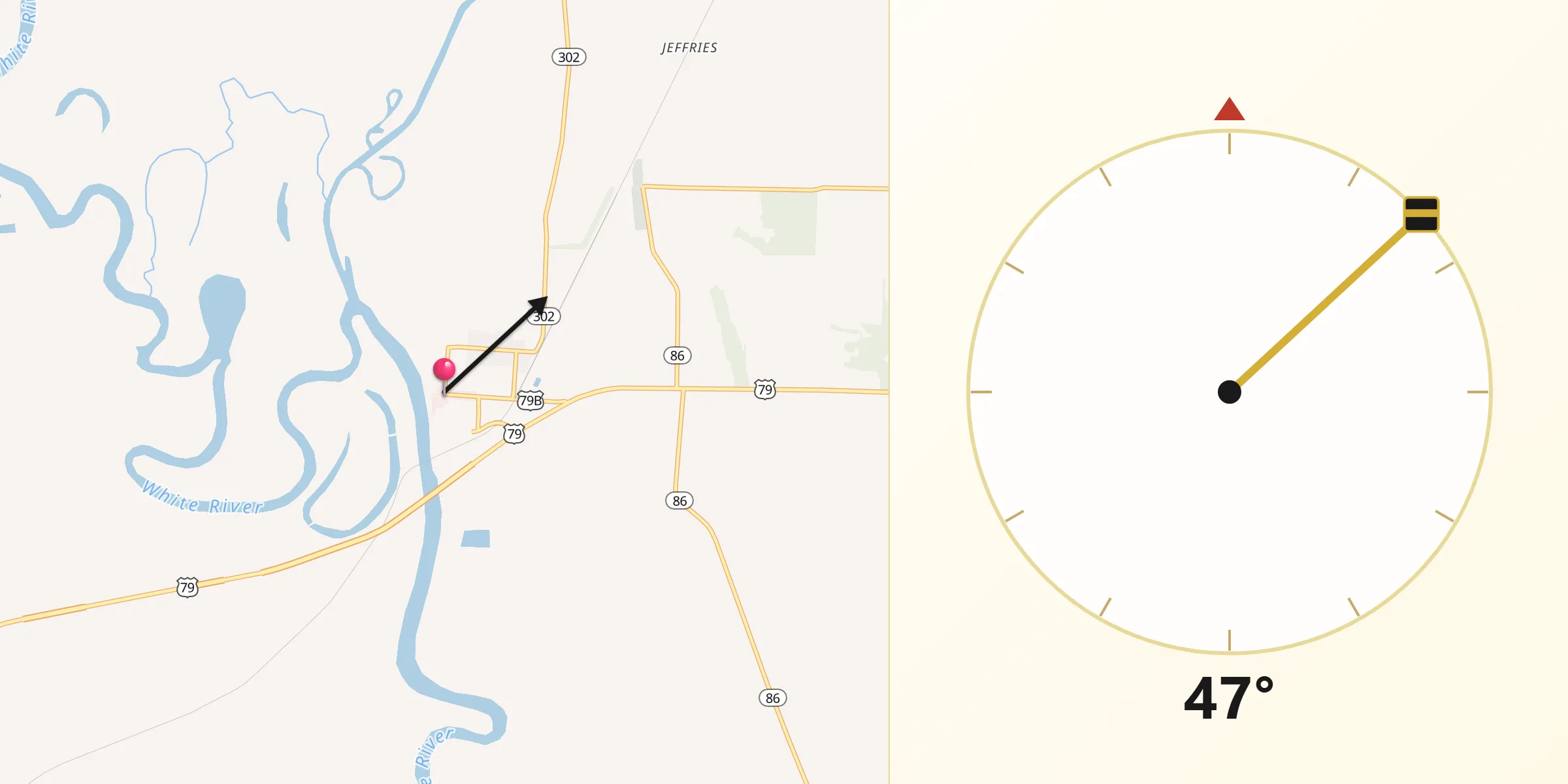 Qibla Direction from Clarendon
