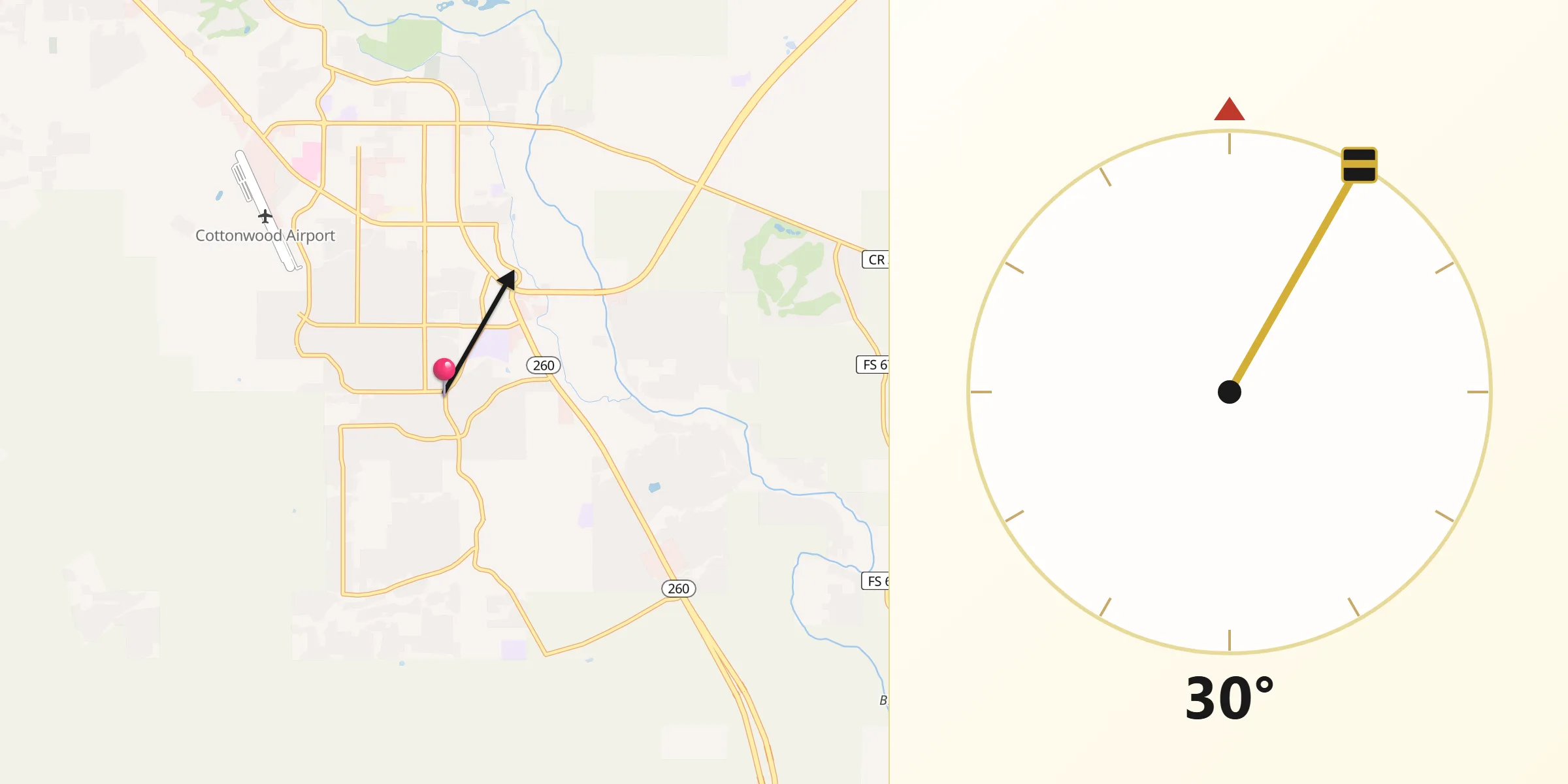 Qibla Direction from Verde Village