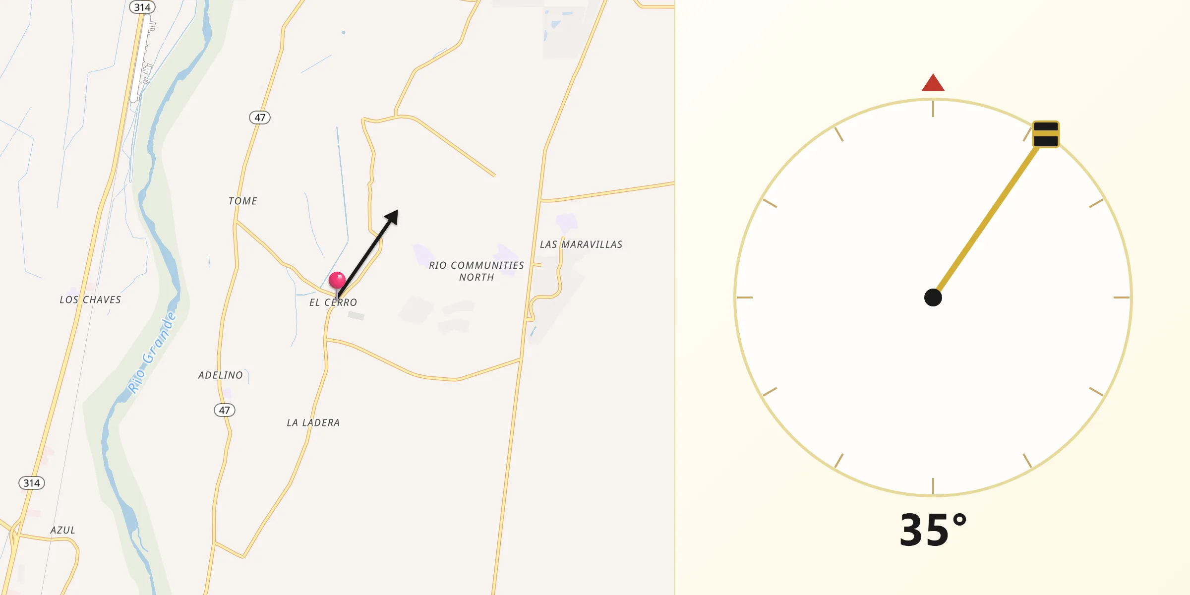 Qibla Direction from El Cerro