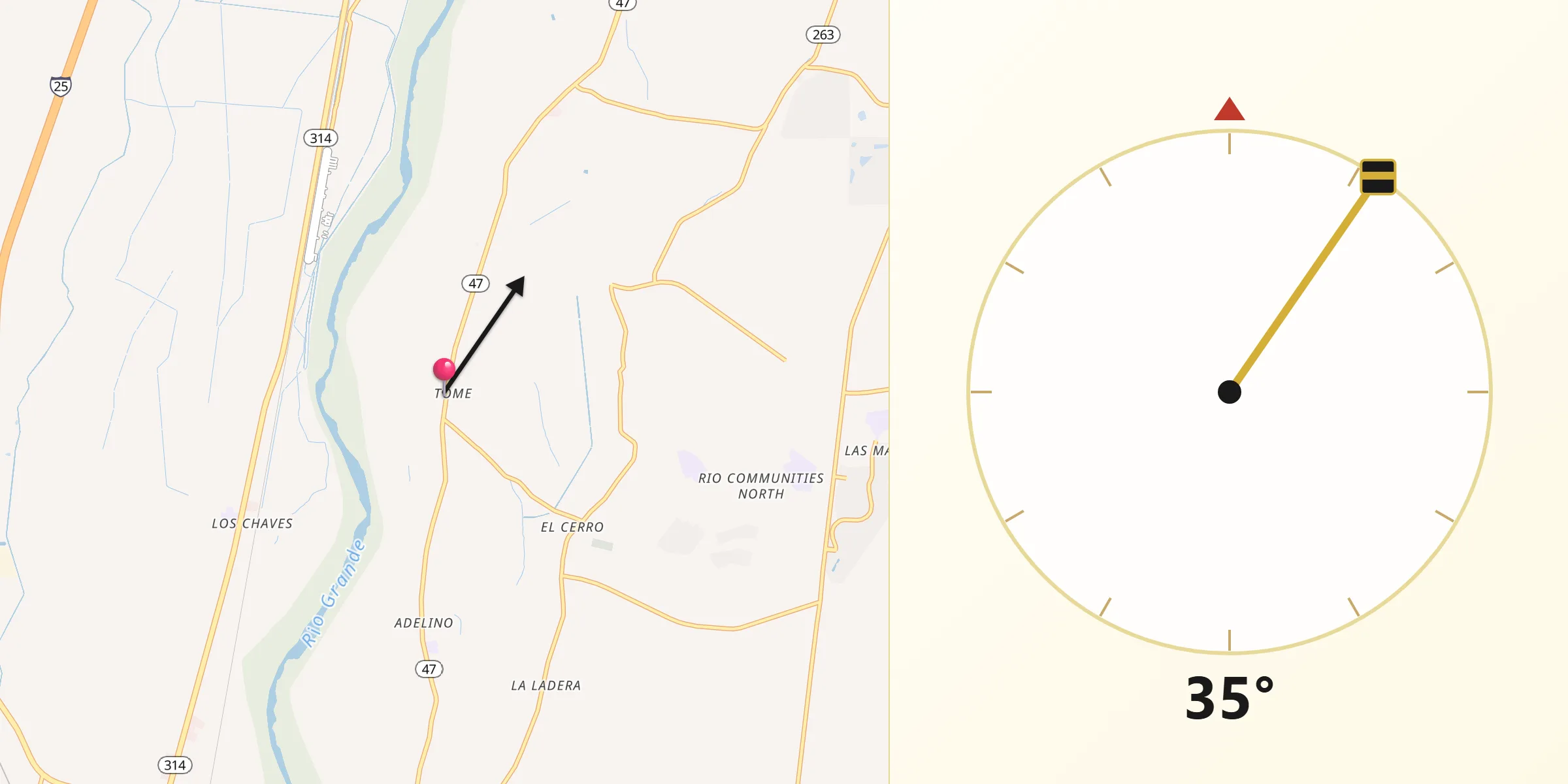 Qibla Direction from Tome