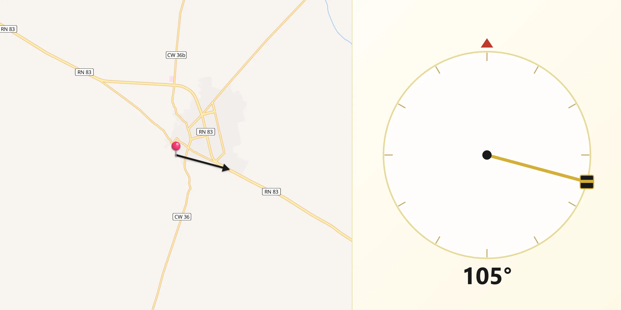 Direction vers la Qibla depuis Sidi Okba