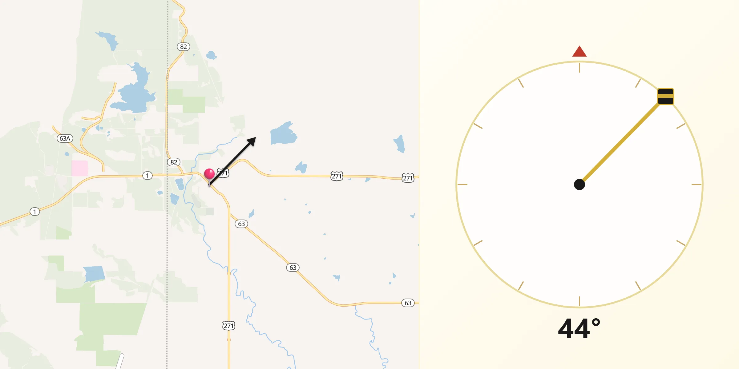 Qibla Direction from Talihina