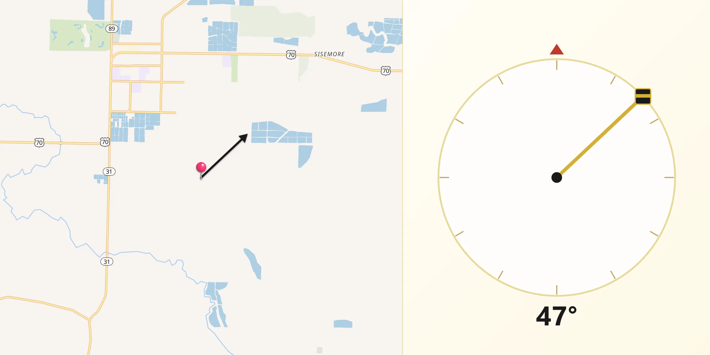 Qibla Direction from Lonoke County