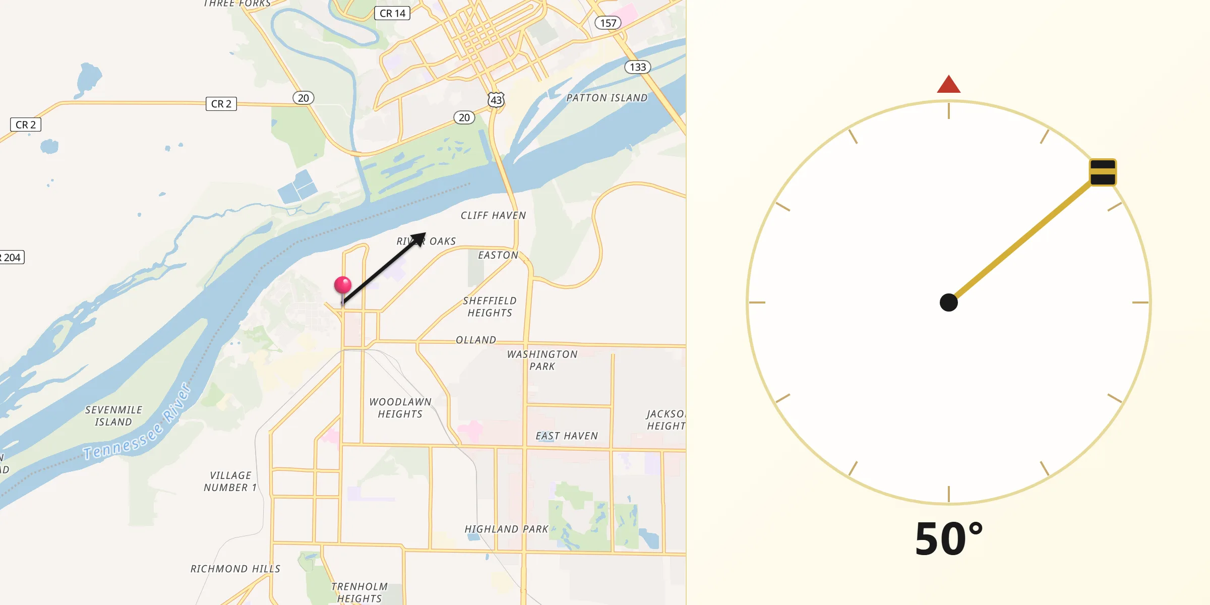 Qibla Direction from Sheffield