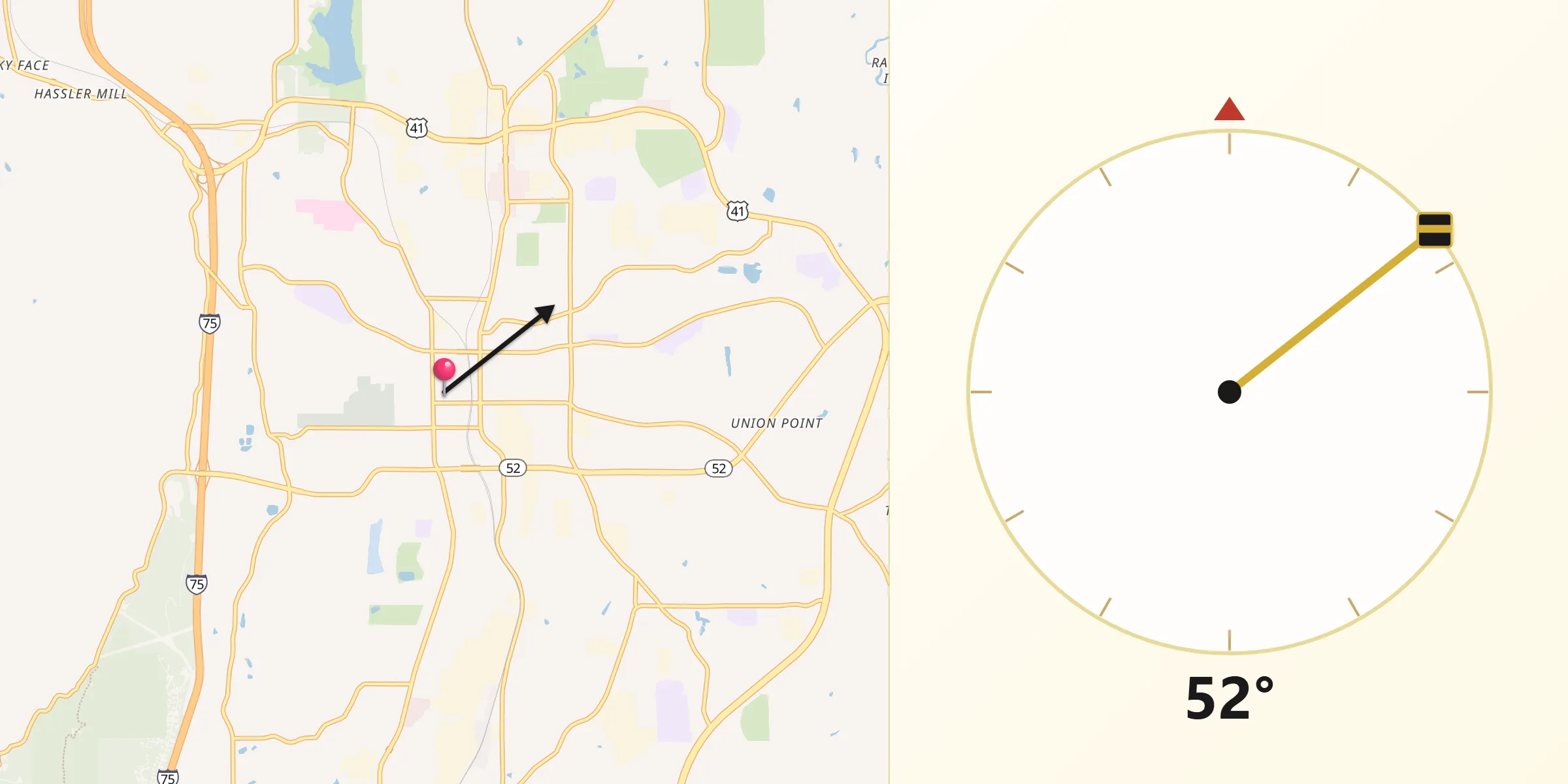Qibla Direction from Dalton
